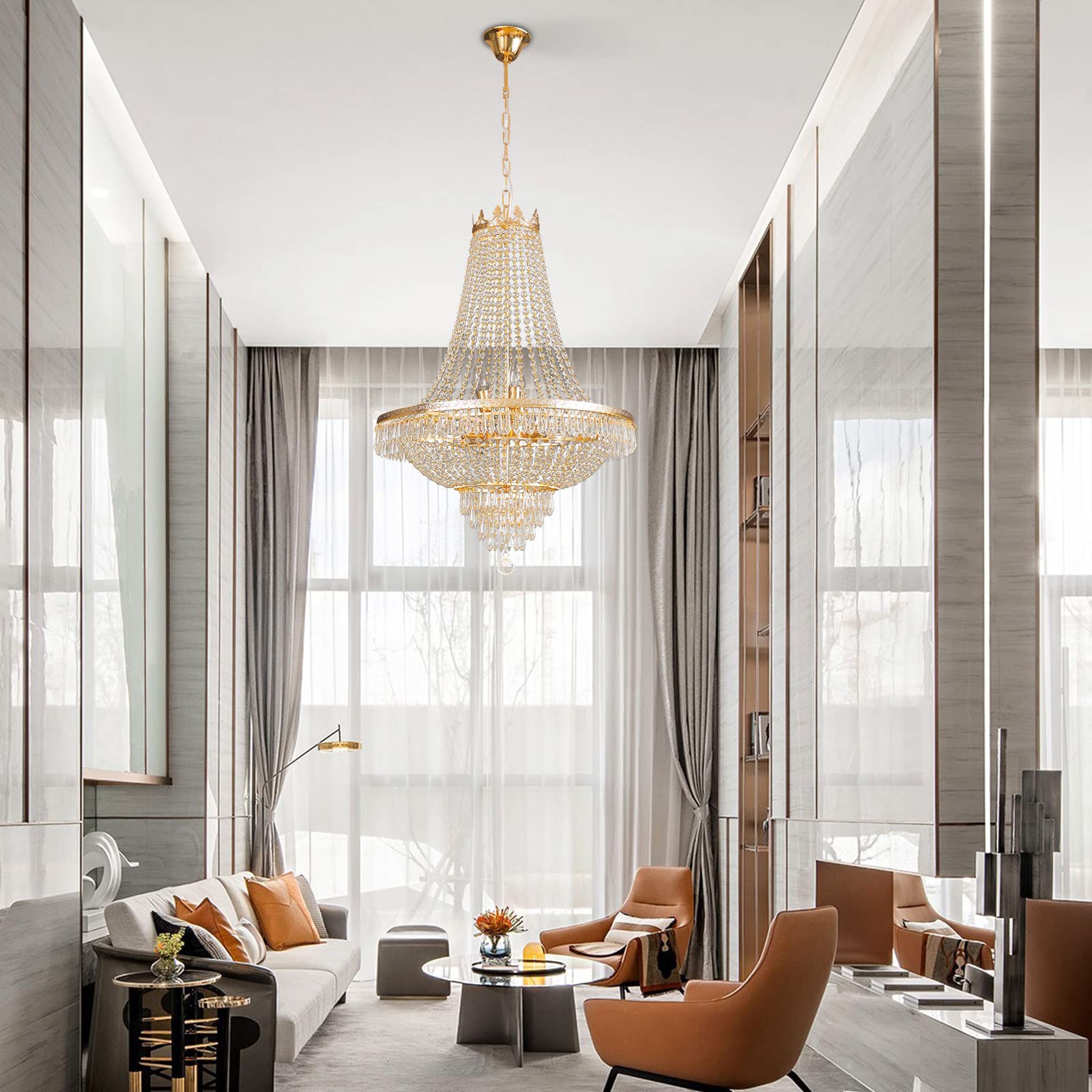 Elegant Crystal Chandelier Lighting Fixture - Luxury Dining Room, Foyer, Entryway & Living Room Ceiling Light | Perfect for Wedding Venues, Luxury Homes & Hotel Decor