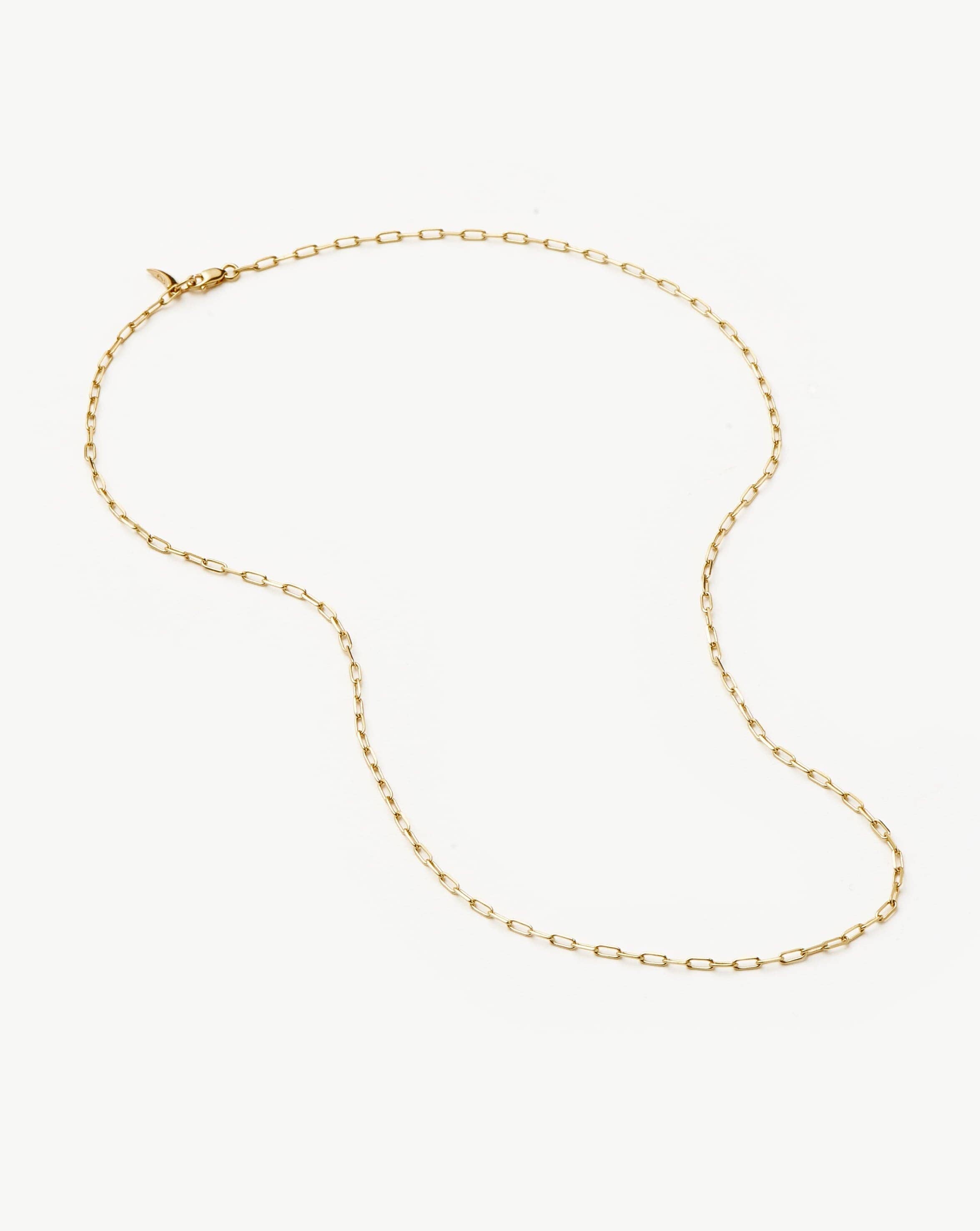 14K Solid Gold Paperclip Chain Necklace - Classic Minimalist Jewelry for Women - Perfect for Layering, Everyday Wear & Special Occasions