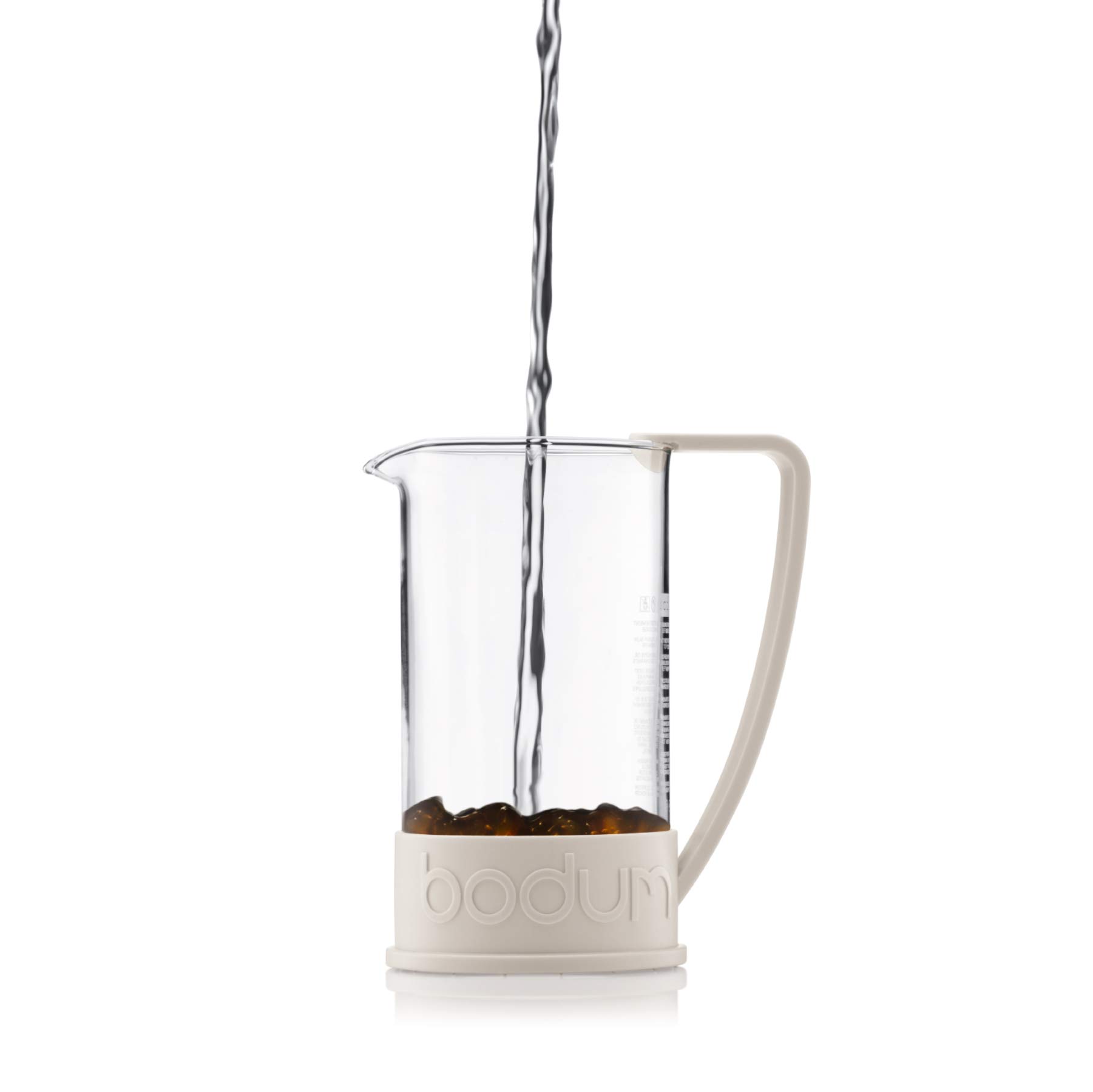 Bodum Brazil 3-Cup French Press Coffee Maker - Off White | Durable Glass & Stainless Steel for Rich, Smooth Coffee | Perfect for Home, Office & Camping Brewing