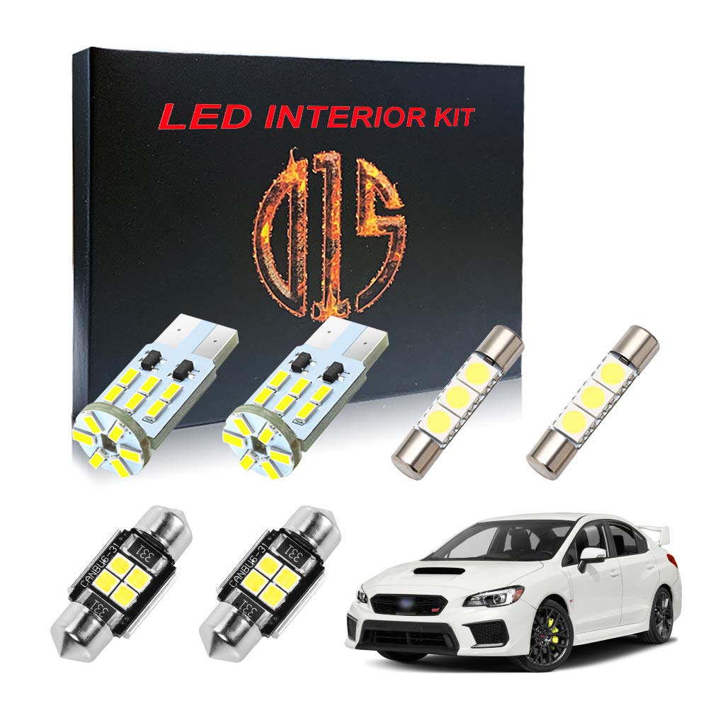High-Performance LED Interior Light Kit for Subaru WRX STI & Crosstrek 2004-2024 - 6000K White Map Dome Visor Trunk License Plate Bulbs (8-Piece Set) - Perfect for Night Driving & Car Customization