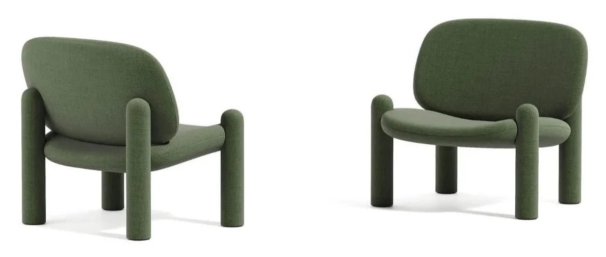 Driade Tottori Armchair - Modern Lounge Chair for Living Room, Bedroom & Office - Comfortable Upholstered Accent Chair with Wooden Legs