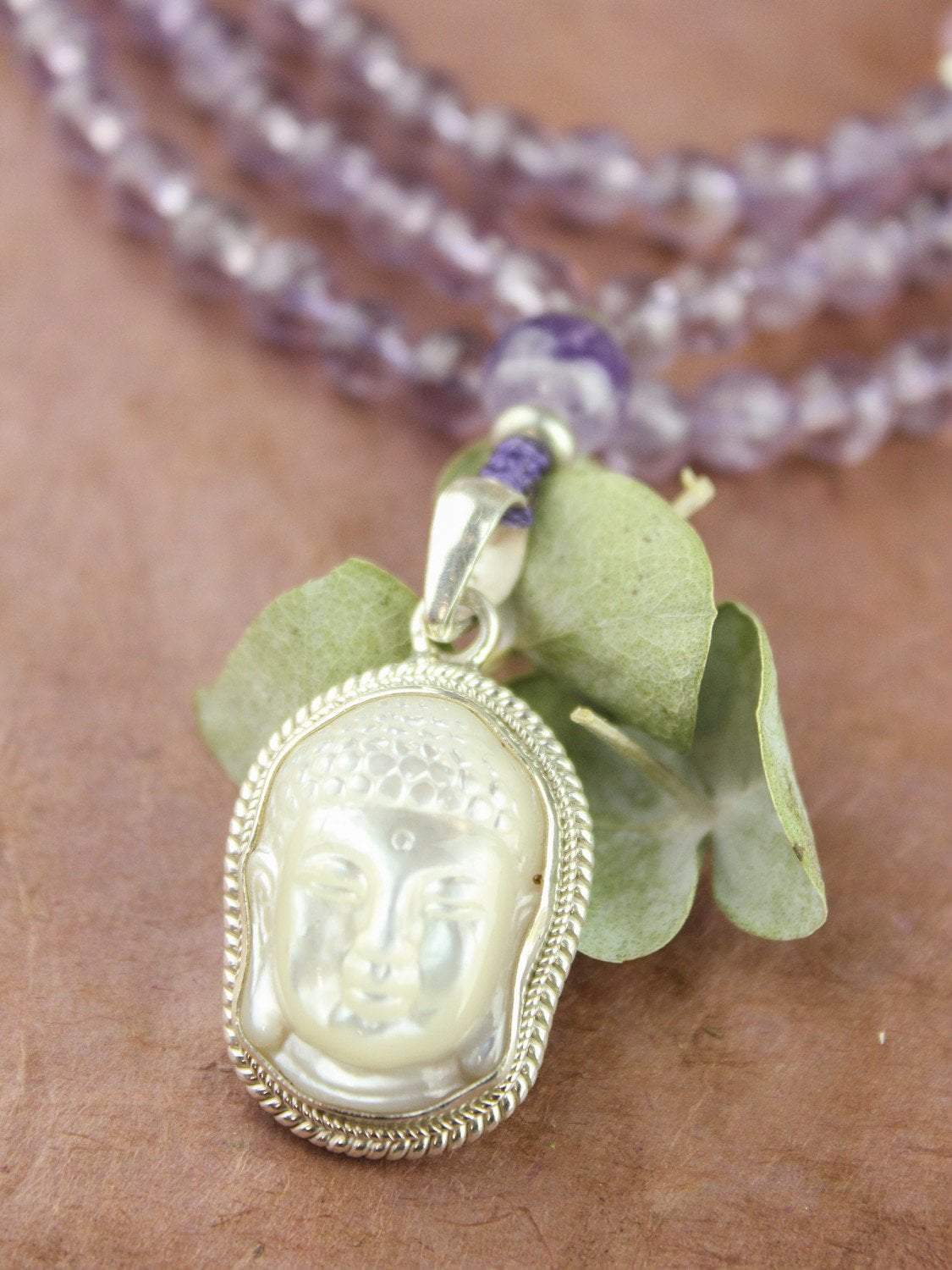 Natural Amethyst Mala Beads - 108 Healing Meditation Prayer Necklace for Yoga, Mindfulness & Spiritual Balance | Handmade Gemstone Jewelry Gift