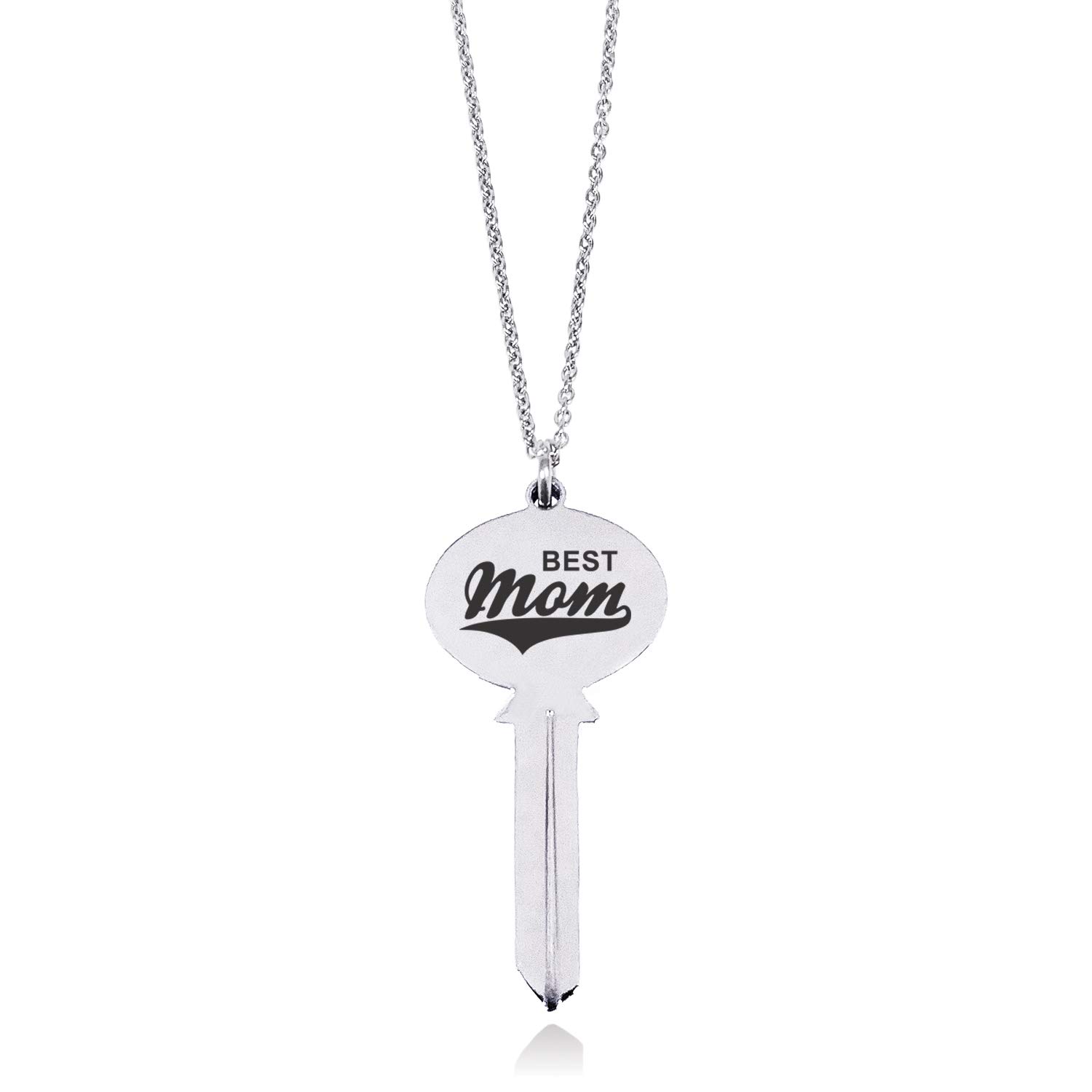 Stainless Steel Mom Key Pendant Necklace - Perfect Gift for Mother's Day