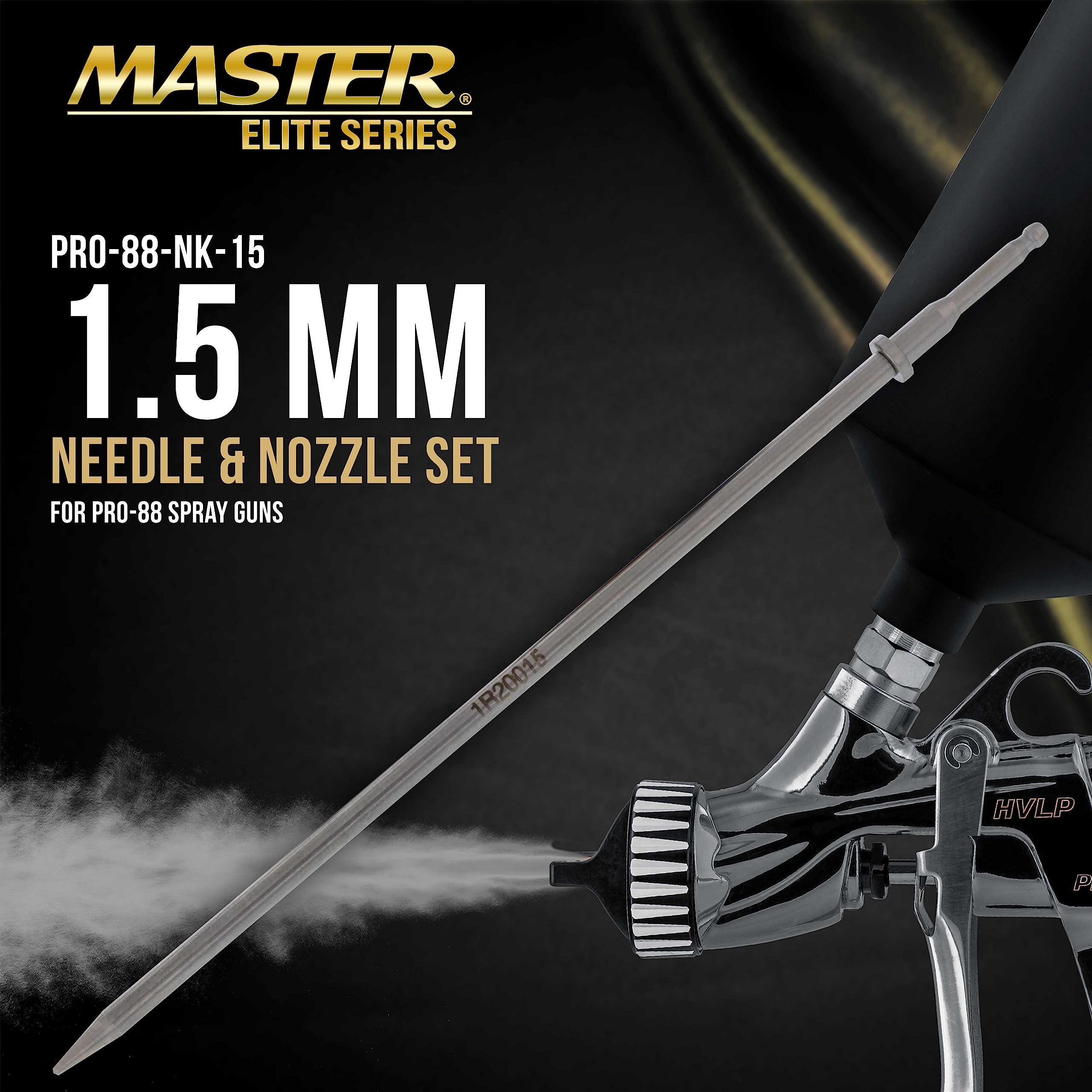Master Pro 1.5mm Needle, Fluid Nozzle & Air Cap Atomizing Set - Compatible with Master Pro 88 Series HVLP Spray Guns | Perfect for Automotive Painting, Furniture Refinishing & DIY Projects