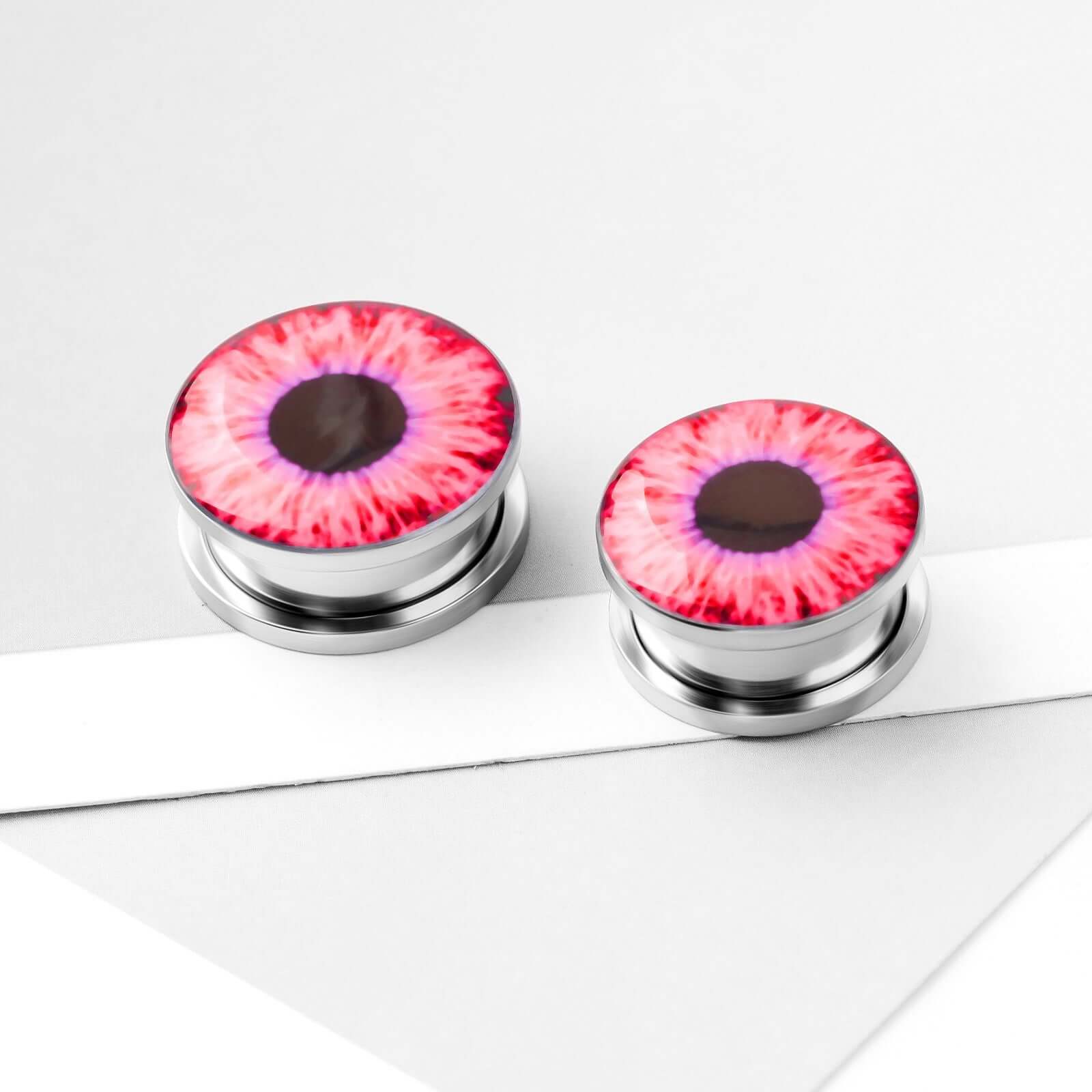 Evil Eyes Single Flare Ear Tunnel Plugs Set | UZ083 | Stylish Body Jewelry for Stretching & Everyday Wear