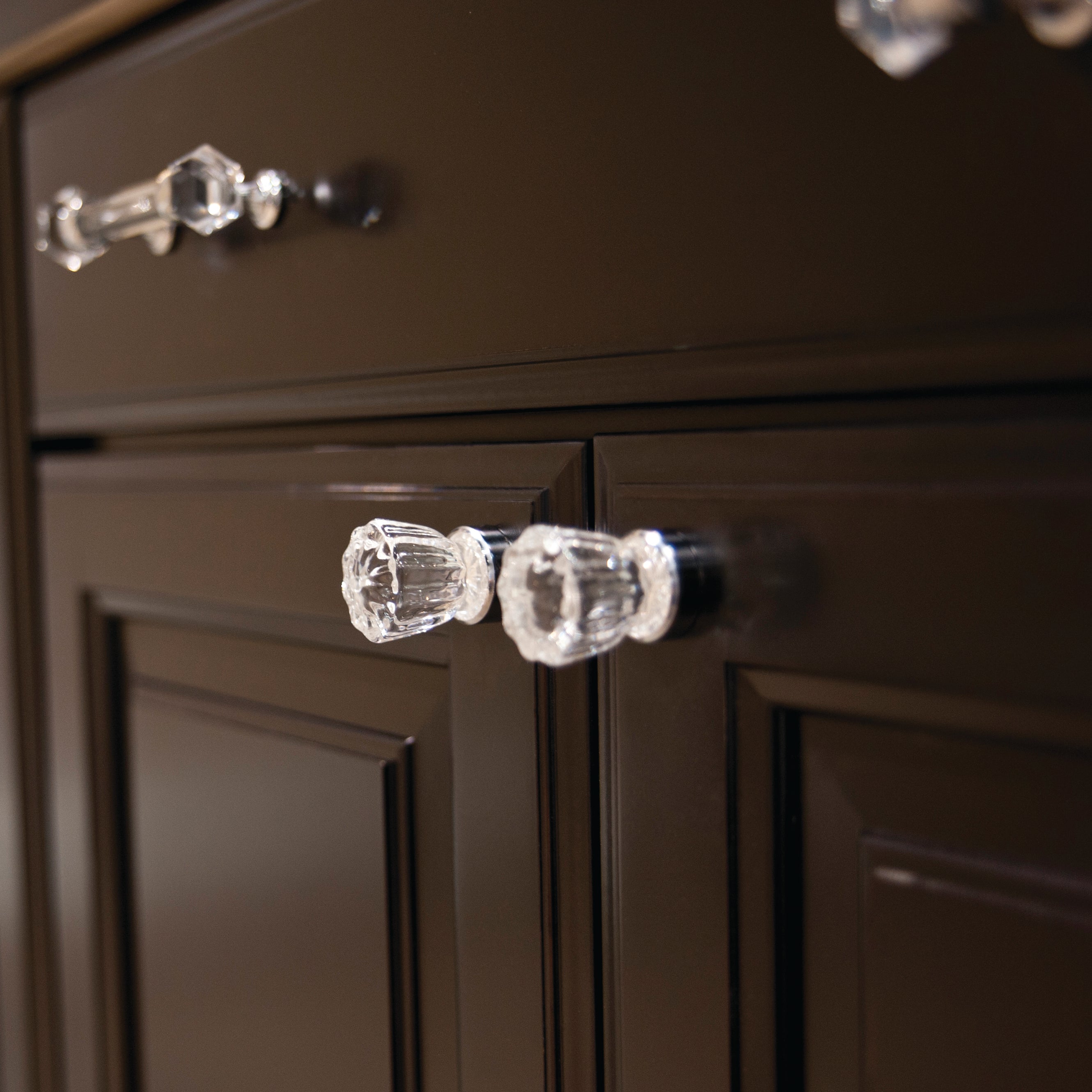 1-3/8 Inch Chrome Finish Glass Luster Knob - Perfect for Cabinet, Drawer & Furniture Hardware Upgrade