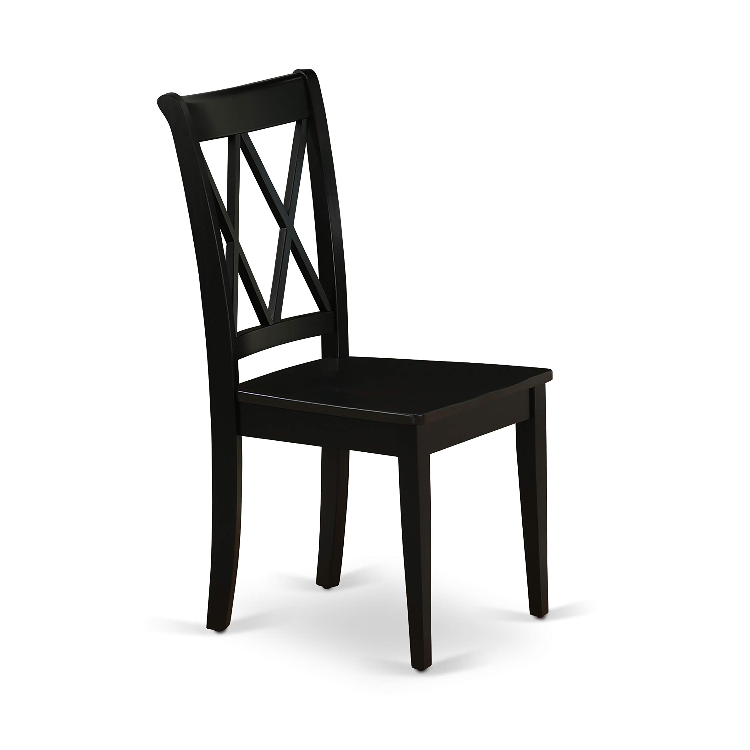 East West Furniture SHCL3-BLK-W 3-Piece Round Dining Table Set with Pedestal Base & 2 Chairs for Small Spaces - 42x42 Inch Black Kitchen & Breakfast Nook Set - Perfect for Apartments, Condos and Cozy Dining Areas