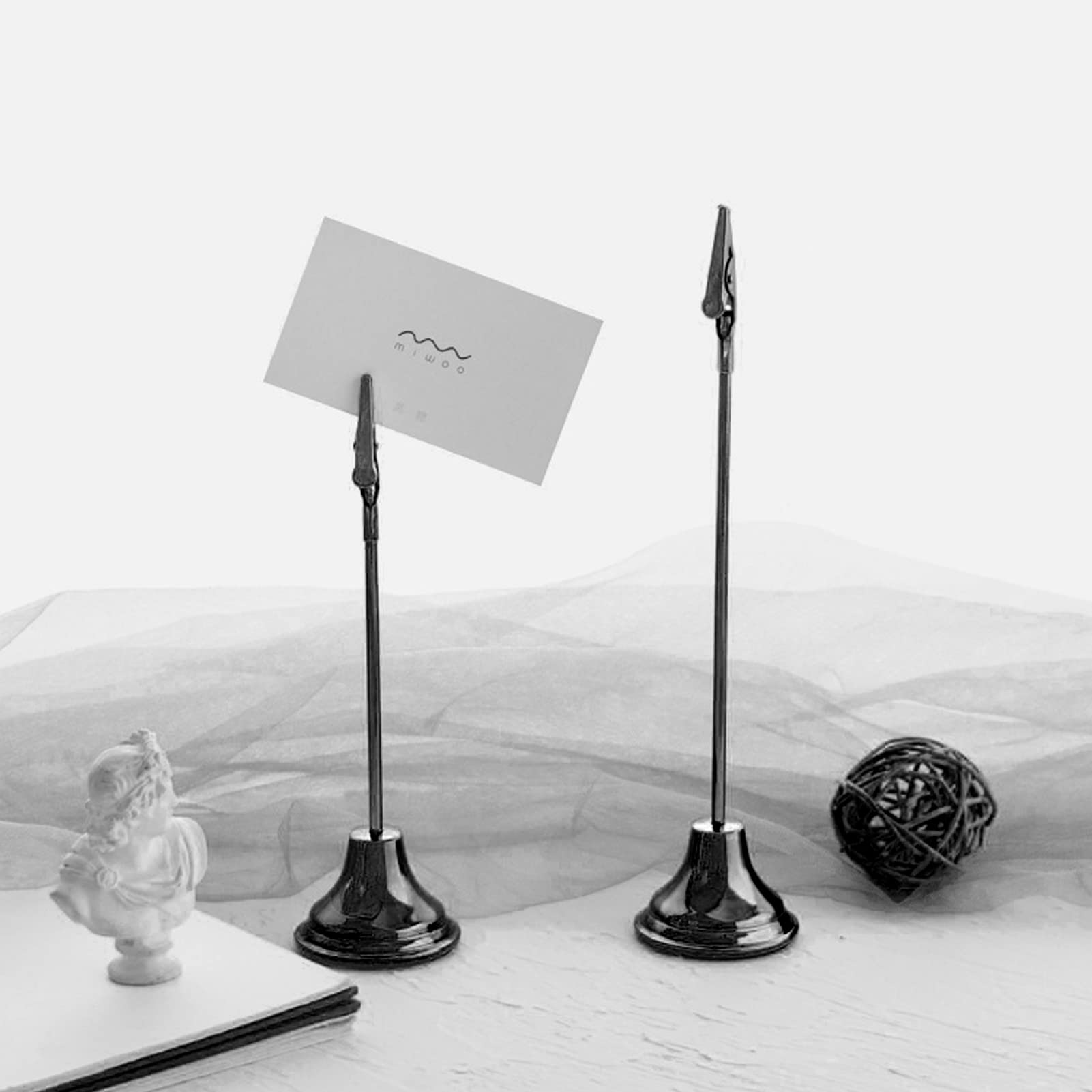 Pssopp Table Number Holder & Memo Clip - Vertical Note Holder for Wedding, Party, Office Desk - Black Photo Frame Stand | Perfect for Events, Meetings & Home Organization