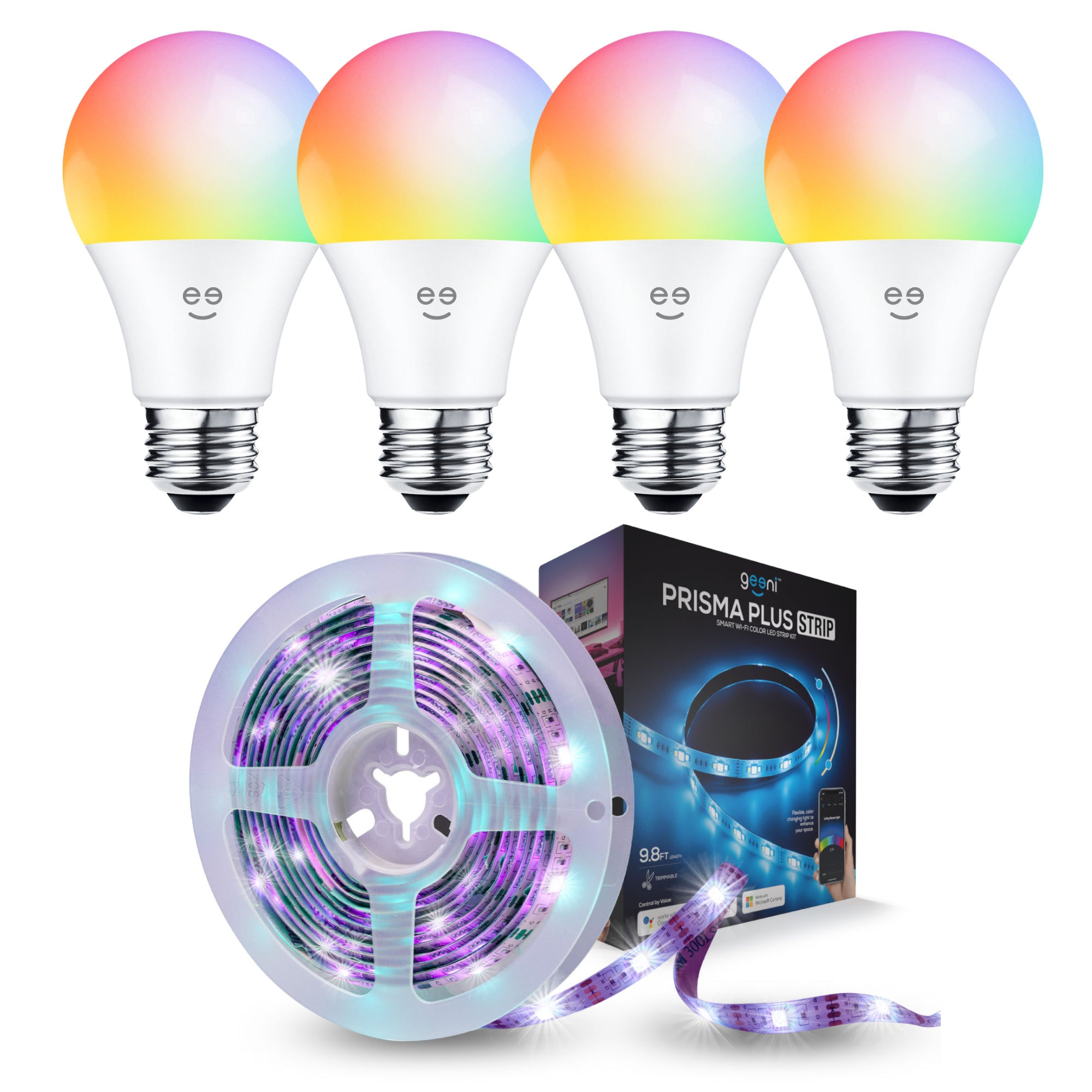 Vibrant RGB LED Color Lighting Bundle - Smart Home & Party Decor for Bedroom, Gaming Room & Events | Dimmable & Remote Control
