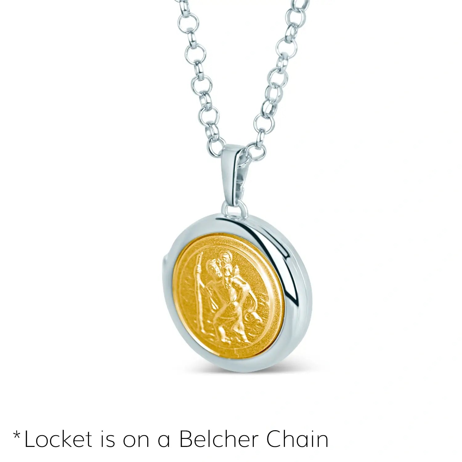 St. Christopher Medal Necklace for Men - 925 Sterling Silver & 14K Gold Plated Religious Pendant - Perfect for Travel Protection & Gifts