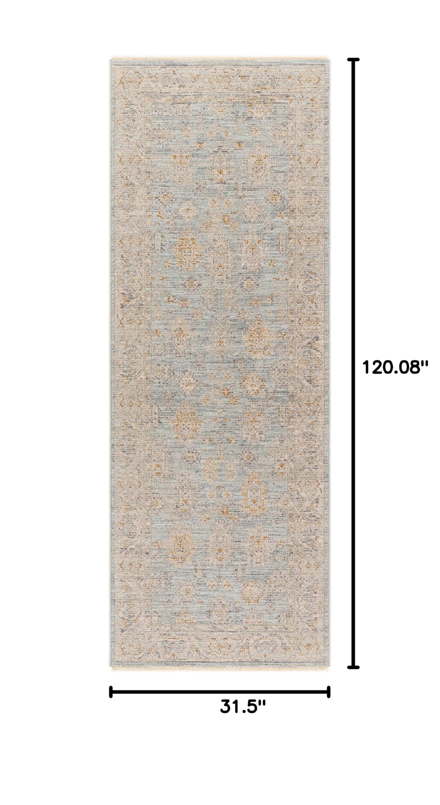 Hauteloom Meer Hallway and Kitchen Runner Rug - Gray & Green - 2'7