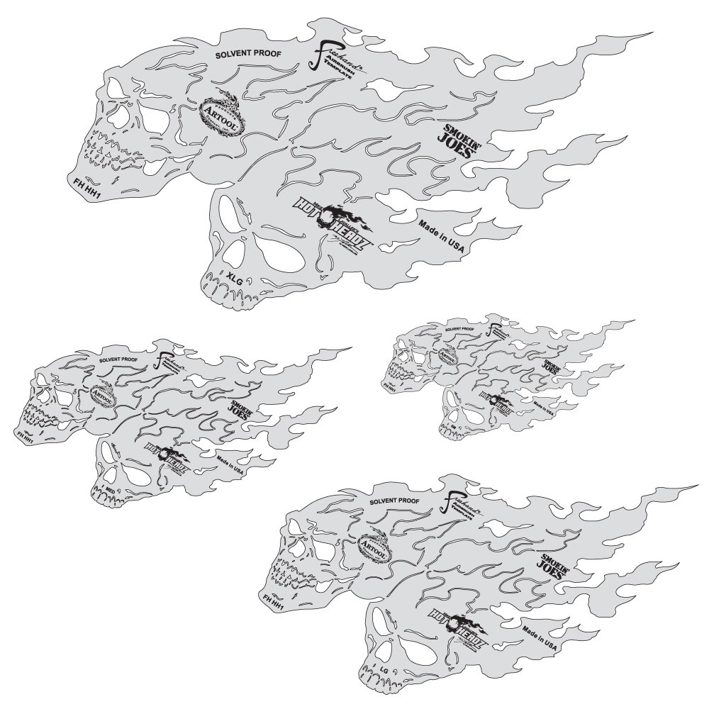 Hot Headz Airbrush Stencils Set - Freehand Templates for Custom Art & Design | Perfect for DIY T-Shirts, Automotive Painting, and Body Art
