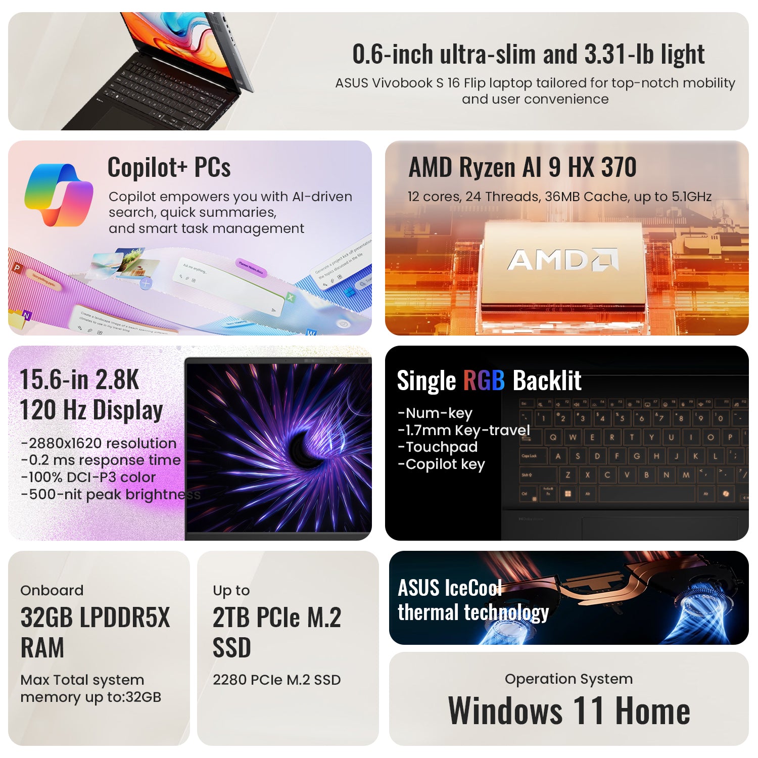 ASUS Vivobook S 16 Flip 15.6