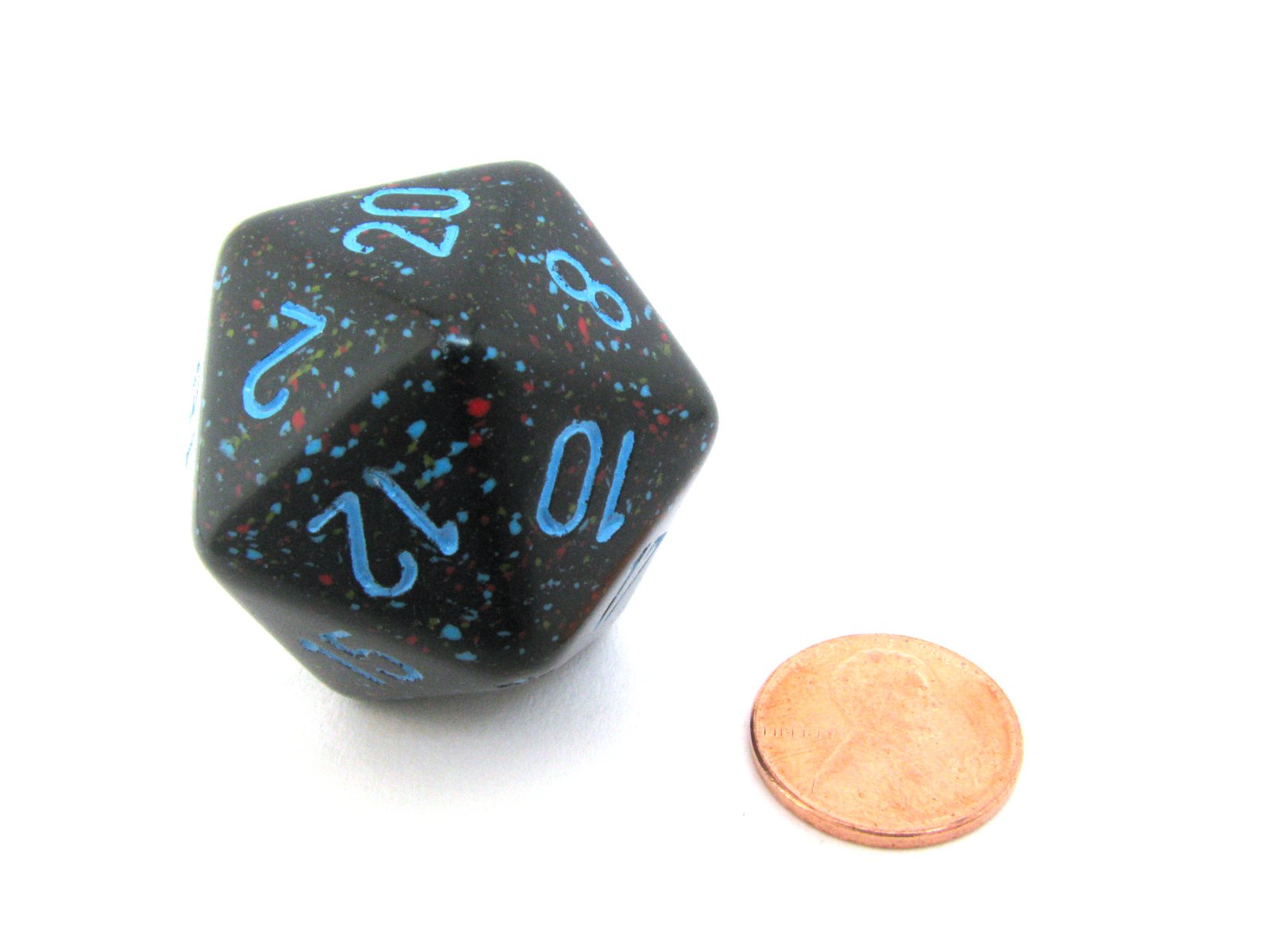 Jumbo d20 Counter - 34mm Speckled Dice with Blue Stars | Perfect for D&D, MTG, RPG Games & Tabletop Gaming Accessories