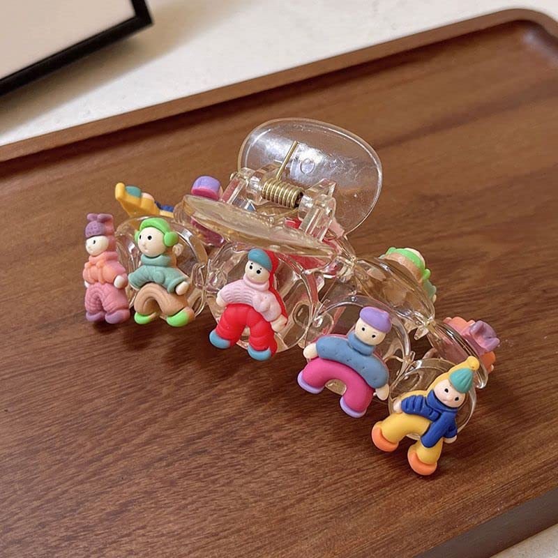 Cute Acrylic Cartoon Hair Clips for Girls - 3 Pack Hair Accessories for Ponytails, Buns & Braids - Fun Kids Hair Claws for School, Parties & Everyday Wear