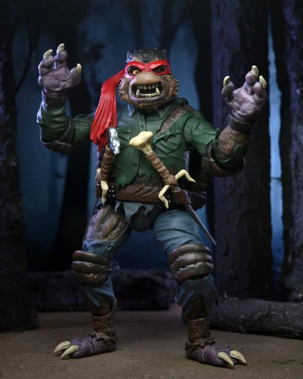 Universal Monsters x Teenage Mutant Ninja Turtles Ultimate Raphael as Wolfman Action Figure - TMNT Collectible Toy for Fans & Halloween Decor