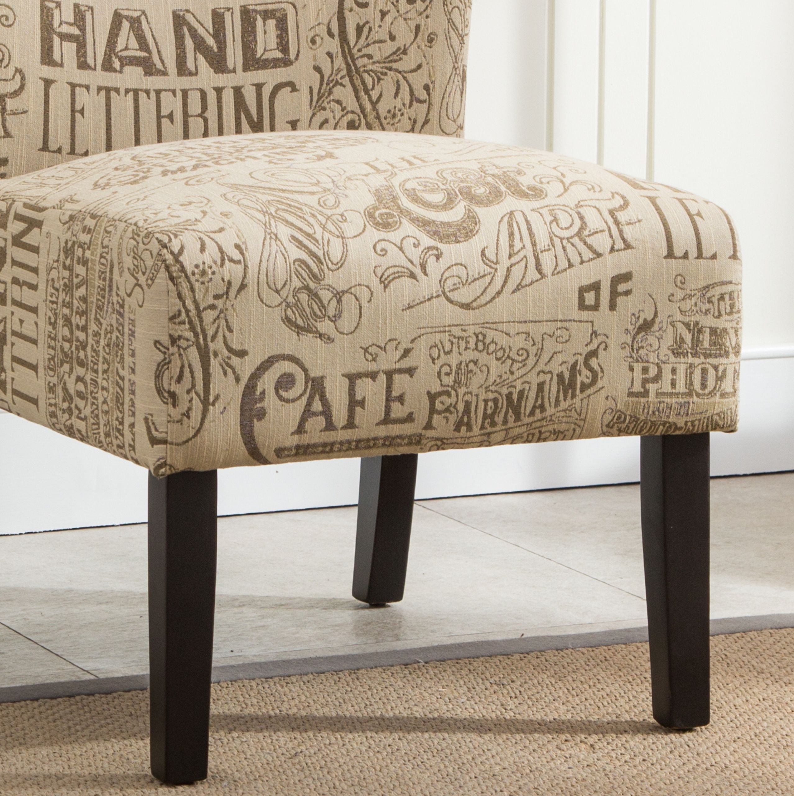 Modern Capa Fabric Armless Accent Chair by Roundhill Furniture - Stylish Contemporary Living Room Seating for Home Office, Lounge & Reading Nook