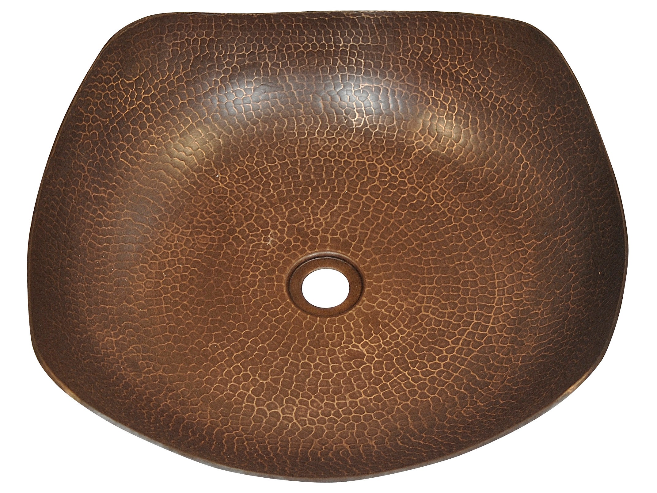 Hammered Copper Vessel Sink with Four Peaks Design - Modern Farmhouse Bathroom Vanity Sink for Rustic Home Decor
