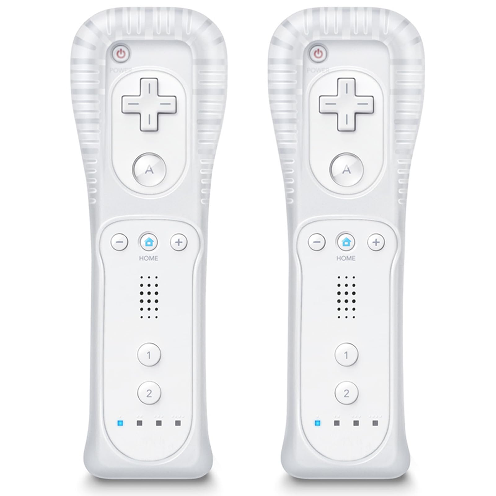 MINSWC Wii Controller 2 Pack with Silicone Case & Wrist Strap - Compatible with Nintendo Wii - White - Perfect for Family Game Night & Multiplayer Gaming