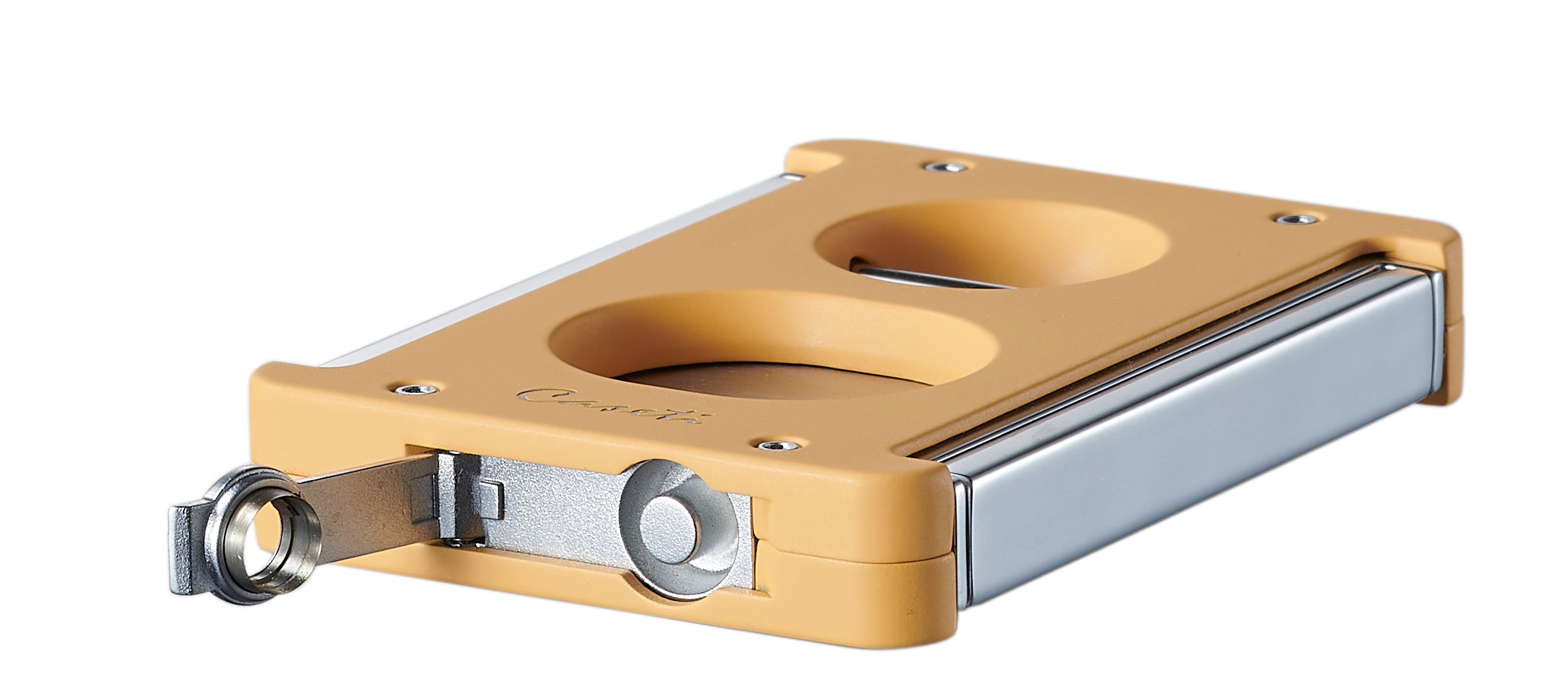 Premium Caseti Trident X 3-in-1 Cigar Cutter - Stainless Steel Blade with Yellow Handle | Perfect for Cigar Enthusiasts & Gifts | Ideal for Home, Office & Outdoor Use