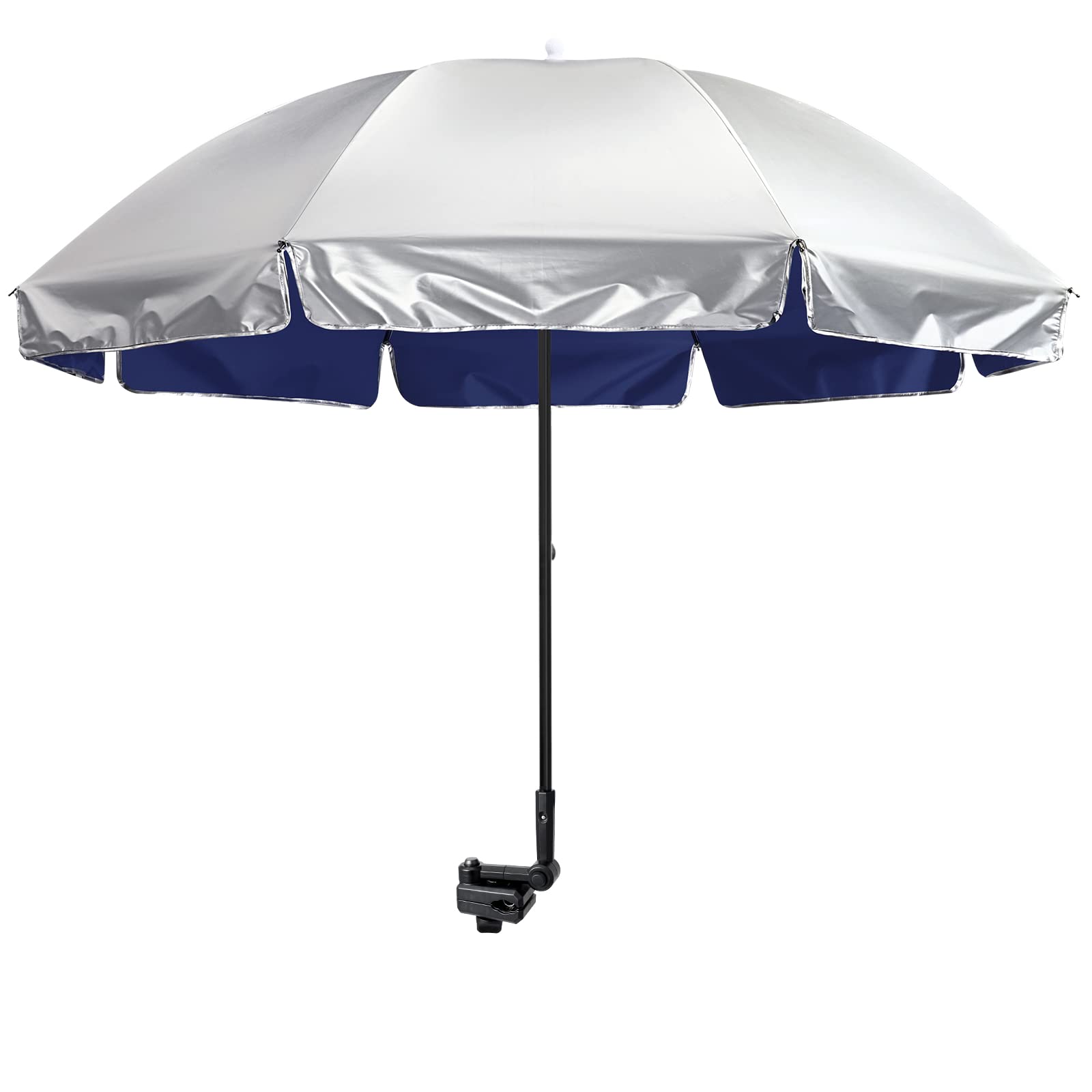 G4Free UPF 50+ Universal Adjustable Clamp-On Umbrella for Outdoor UV Protection - Fits Strollers, Wheelchairs, Patio Chairs & Golf Carts - Perfect for Beach, Picnics, Camping & Backyard Relaxation