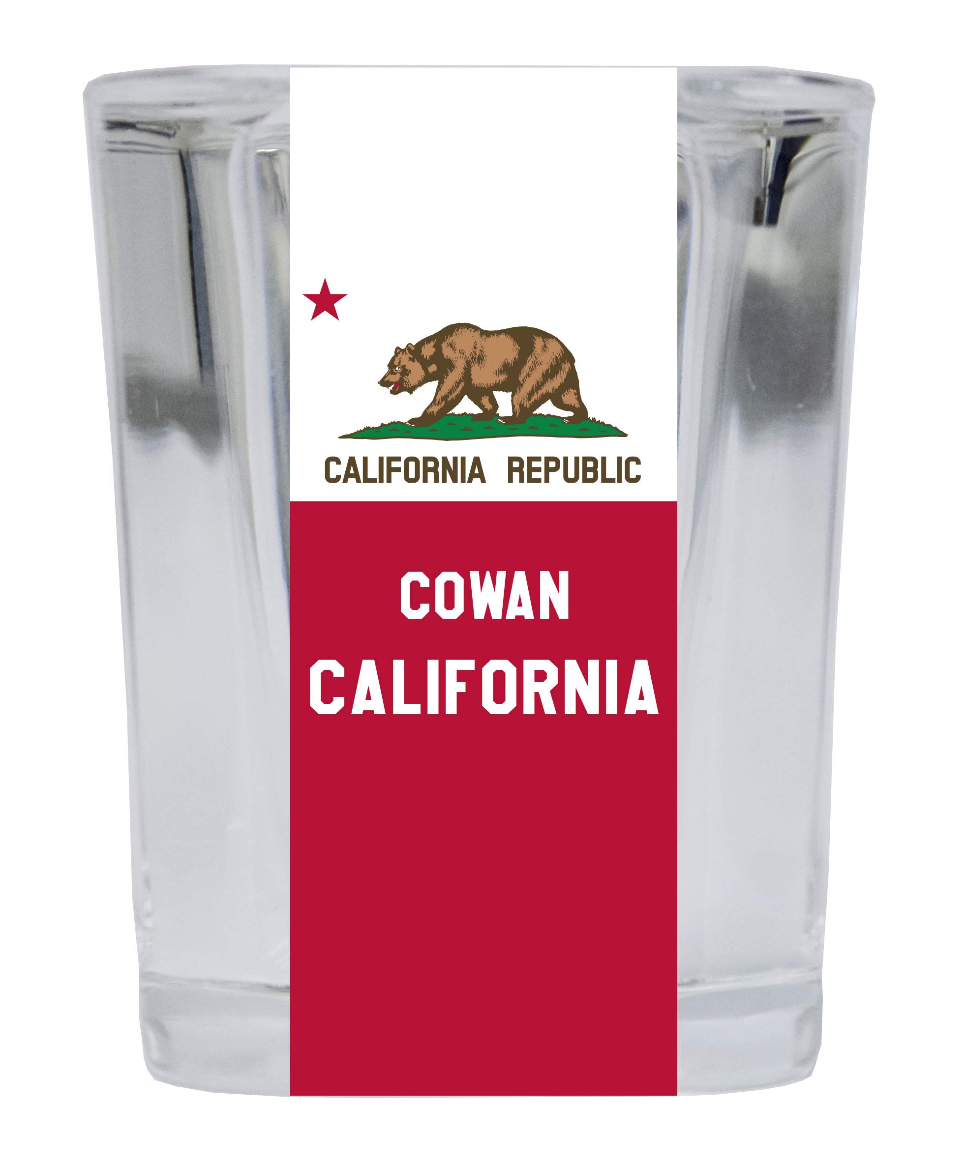 Cowan California Souvenir 2 Ounce Square Shot Glass - Perfect for Whiskey, Tequila & Cocktails - Barware, Party Favors & Collectible Gift