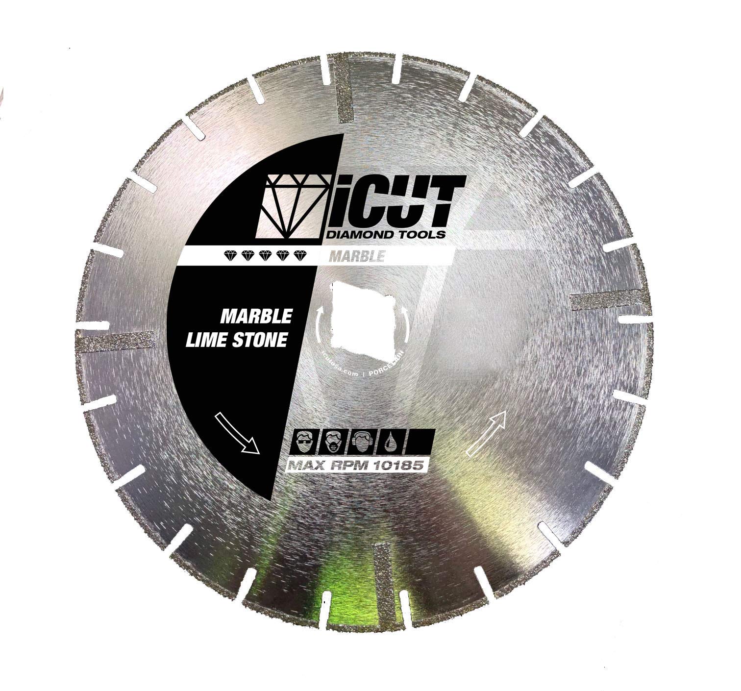 Premium 8-Inch Electroplated U-Slot Diamond Saw Blade for Cutting Marble, Limestone, Granite & Ceramic Tiles - Professional Stone & Tile Cutting Tool for DIY Projects & Construction Work by iCUT