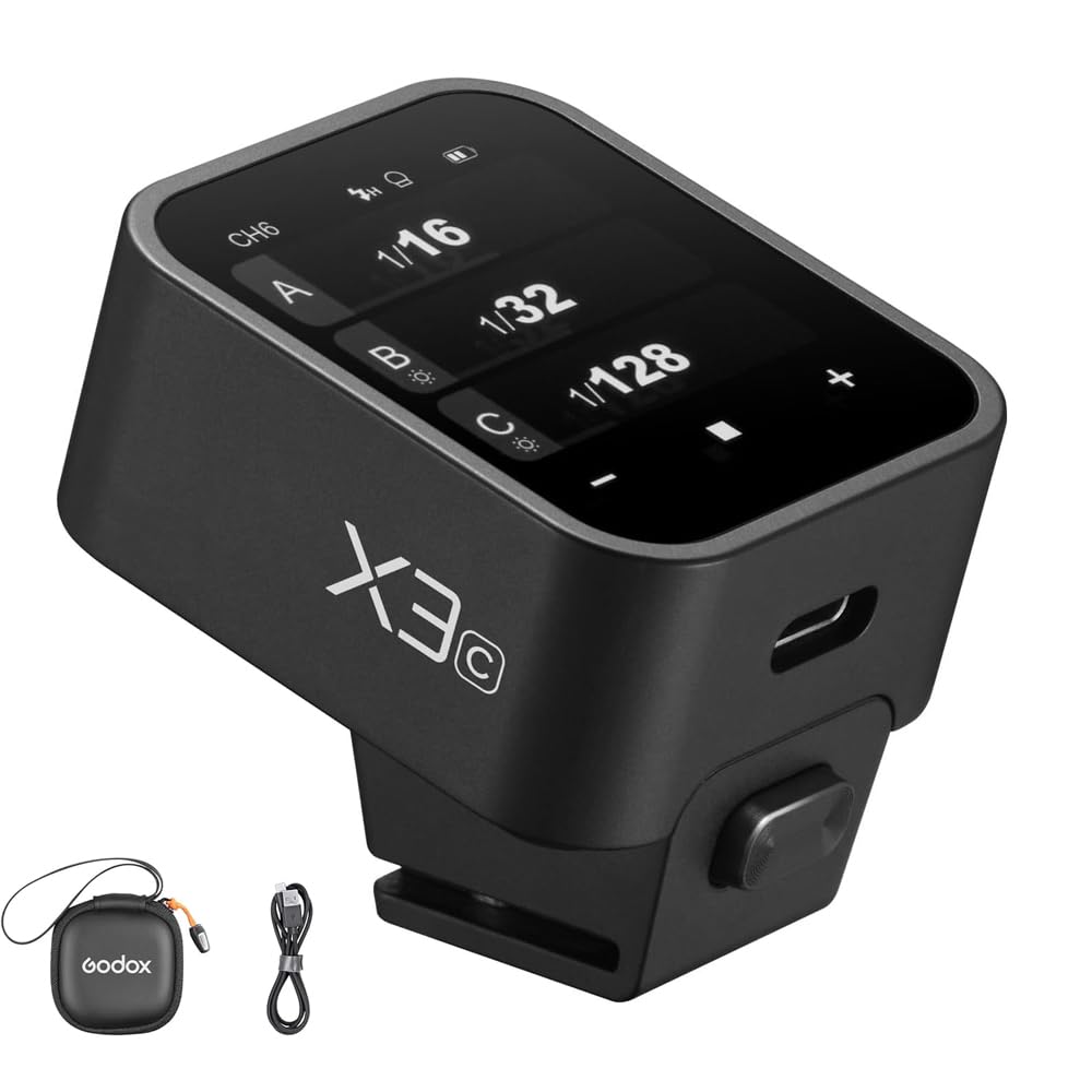 Godox X3C TTL Wireless Flash Trigger for Canon Cameras - OLED Touch Screen Transmitter (Upgrade X2T-C/Xpro-C/XProII-C) | Perfect for Studio Photography, Wedding Shoots & Outdoor Flash Lighting