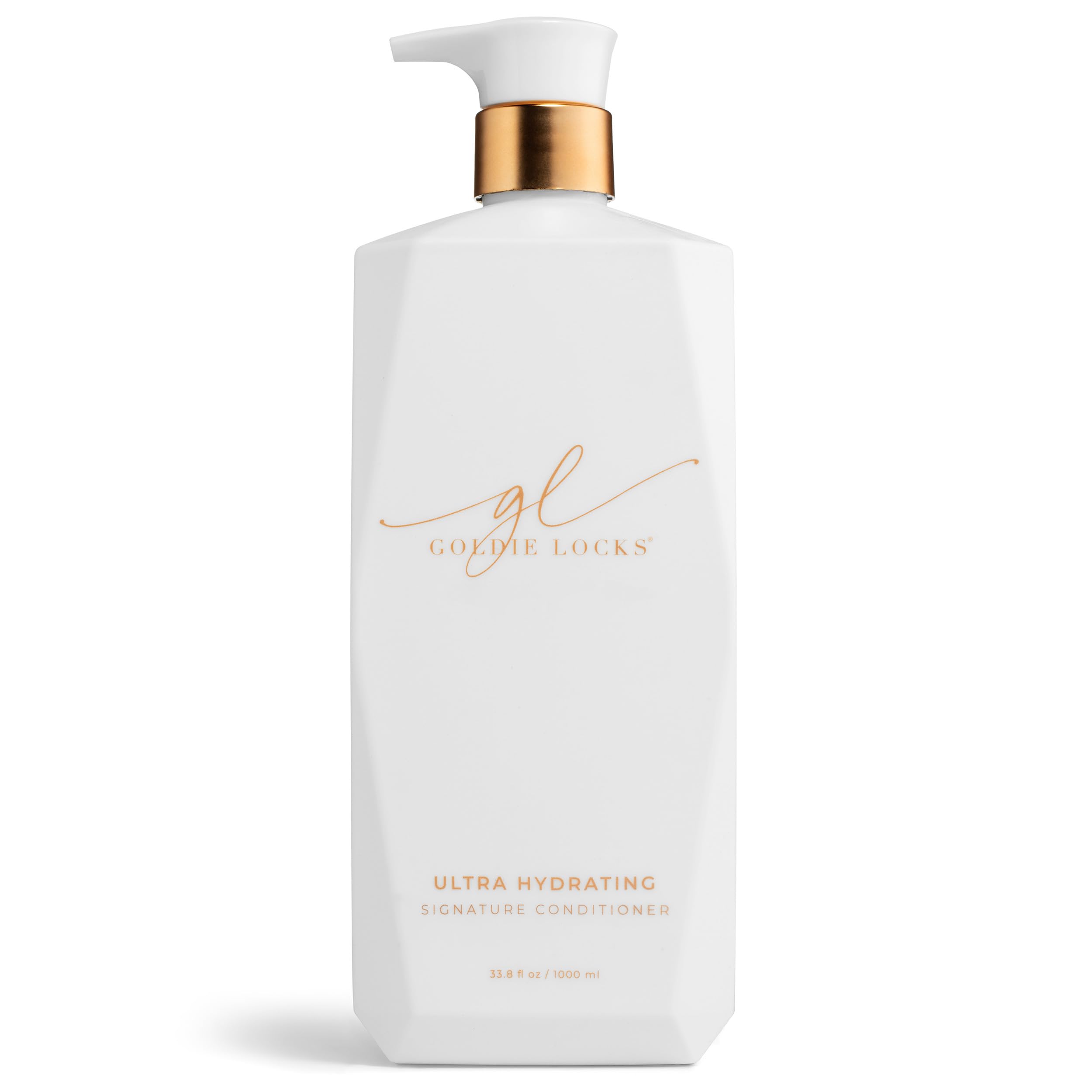 Goldie Locks Ultra Hydrating Signature Conditioner for Hair Extensions & Color Treated Hair - Moisturizing Split Ends Treatment, Frizz Control & Shine Enhancer (33.8 Fl Oz) - Perfect for Damaged, Dry Hair Care & Salon-Quality Results at Home