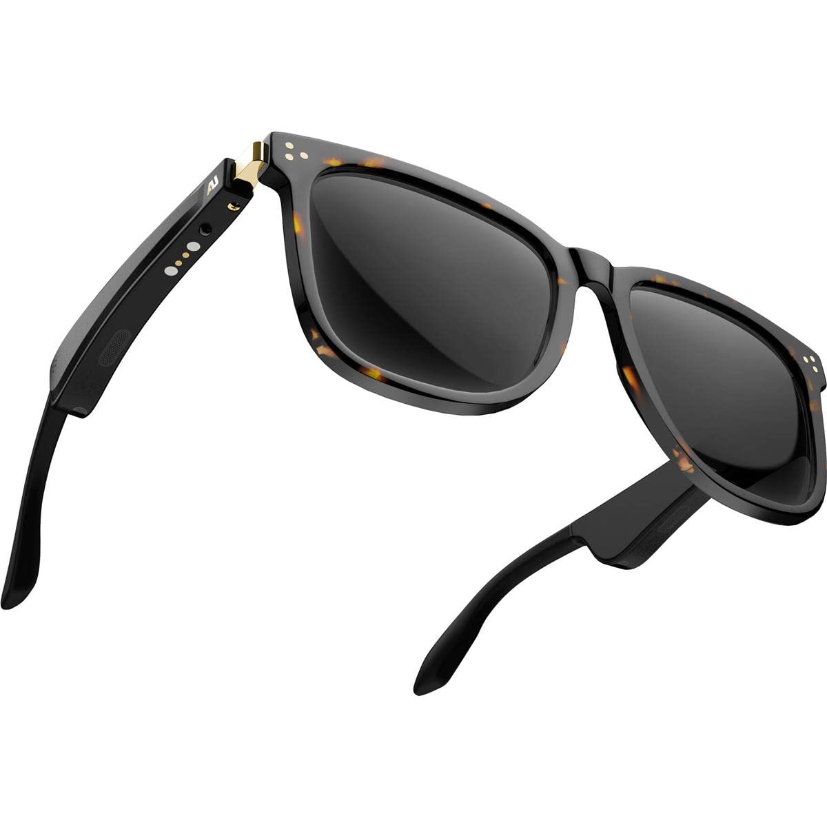 AUSOUNDS Audio Sunglasses with Open Ear Wireless Headphones - Polarized UV Protection Lenses (Black) - Includes Storage Case - Perfect for Running, Cycling & Outdoor Activities