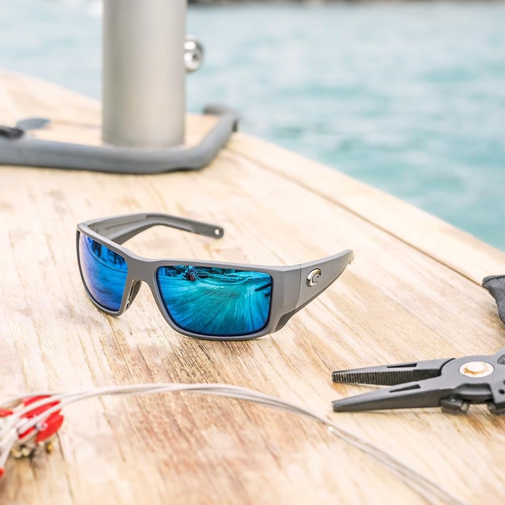 Costa Del Mar Men's Blackfin Pro Rectangular Polarized Sunglasses for Fishing, Boating & Outdoor Activities - UV Protection & Anti-Glare Lenses