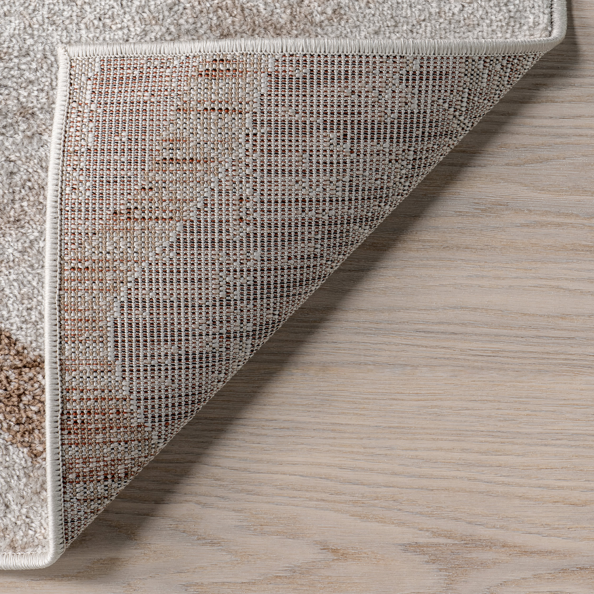 Broken Lattice Pattern Area Rug - Light Brown Distressed Vintage Style - Perfect for Boho Living Room, Bedroom or Office Decor