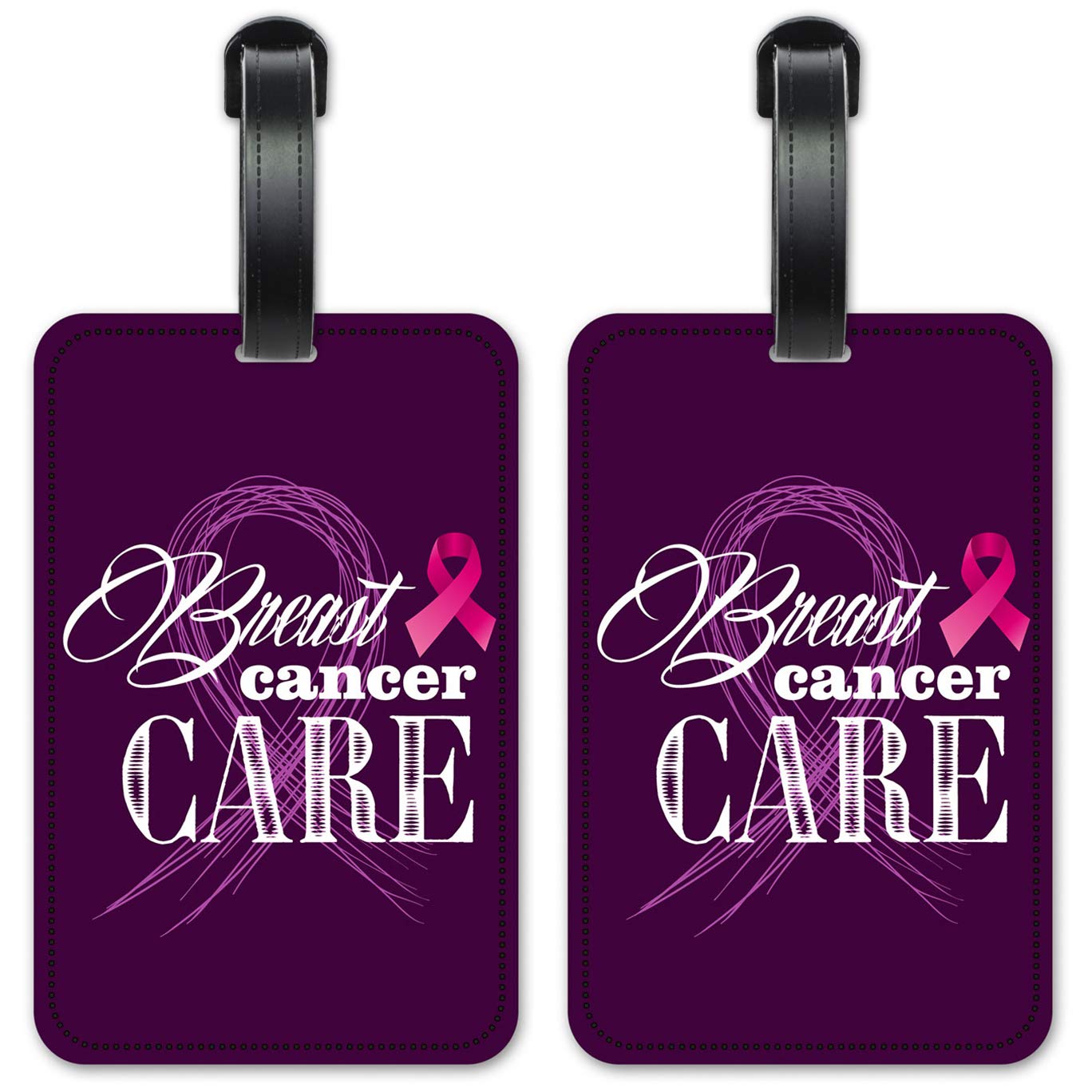 Breast Cancer Awareness Luggage ID Tags - Set of 2 Personalized Suitcase Identification Cards for Travel - Perfect for Cruises, Airports & Lost Baggage Prevention
