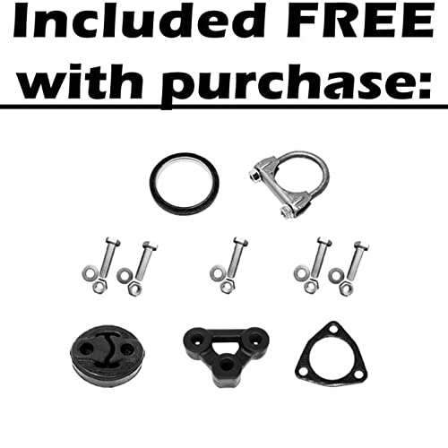 Stainless Steel Exhaust Resonator for Honda Civic 2006-2011 1.8L Sedan - Direct Fit Replacement with Free Gaskets, Clamps & Hardware - Improves Engine Performance & Sound - Perfect for Daily Driving & Car Upgrades