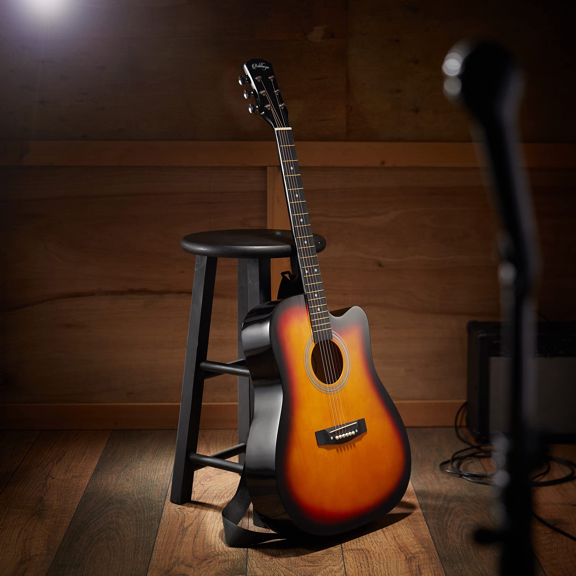 Ashthorpe 41-inch Cutaway Acoustic Guitar Beginner Kit - Full Size Sunburst Guitar with Gig Bag, Strings, Strap, Tuner & Picks - Perfect for Beginners, Travel & Campfire Performances