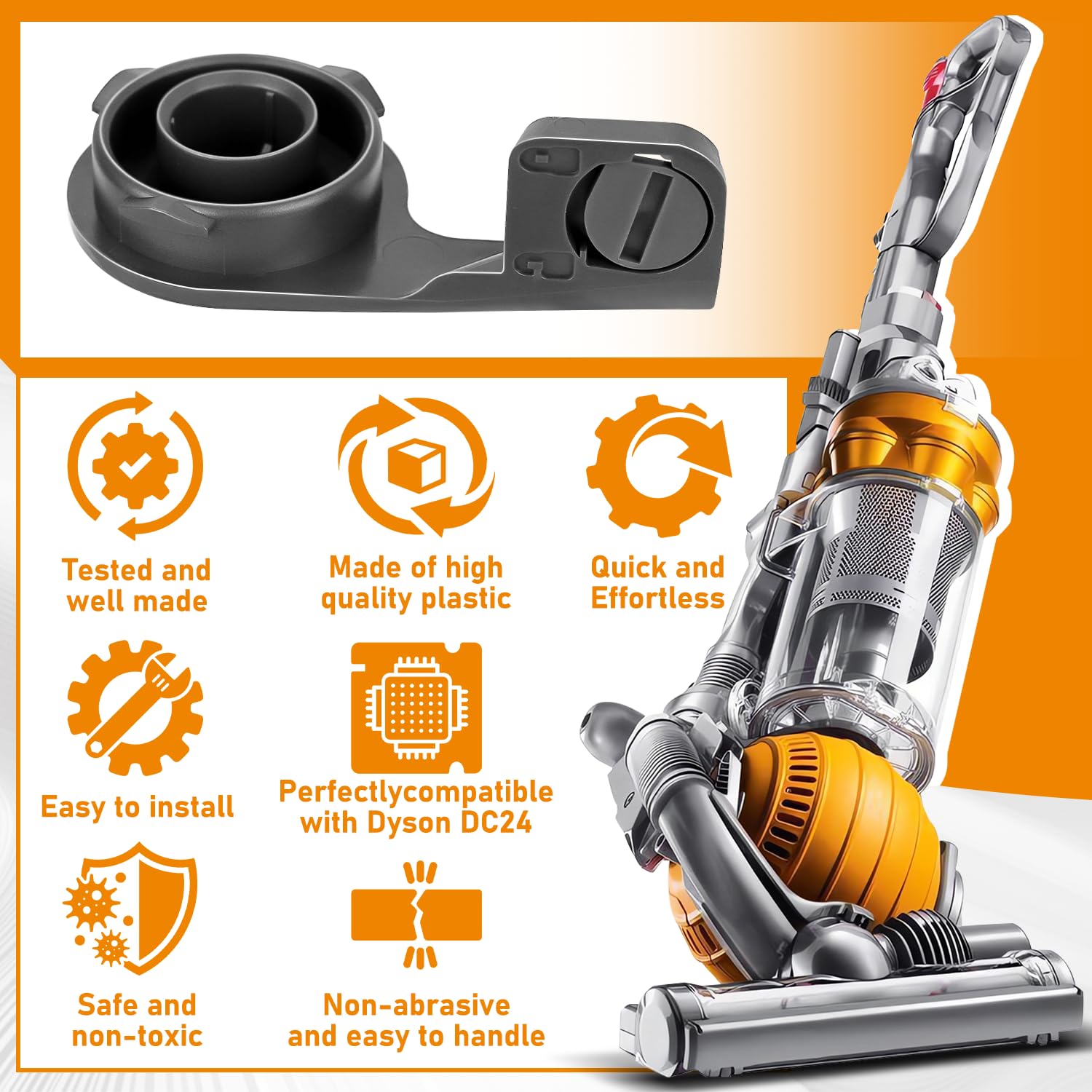 Dyson DC24 Vacuum Cleaner Brush Roll End Cap Assembly Replacement - 915934-01 Compatible Part for Dyson DC24 - Perfect for Home Cleaning & Vacuum Maintenance (1-Pack)