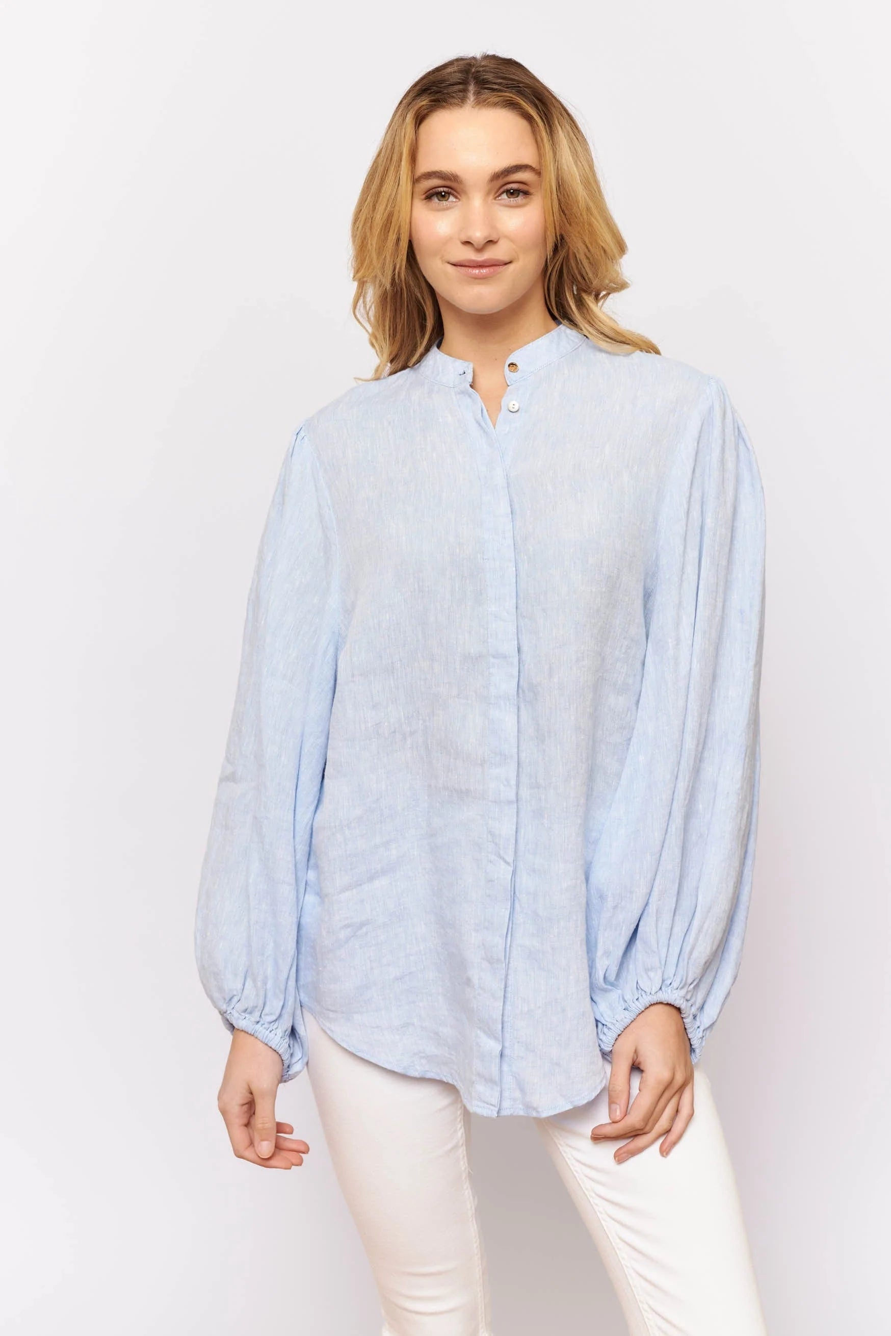 Charade Shirt in Water Linen - Women's Casual Linen Blouse for Summer, Beach & Vacation Wear | Breathable & Comfortable Top for Outdoor Activities