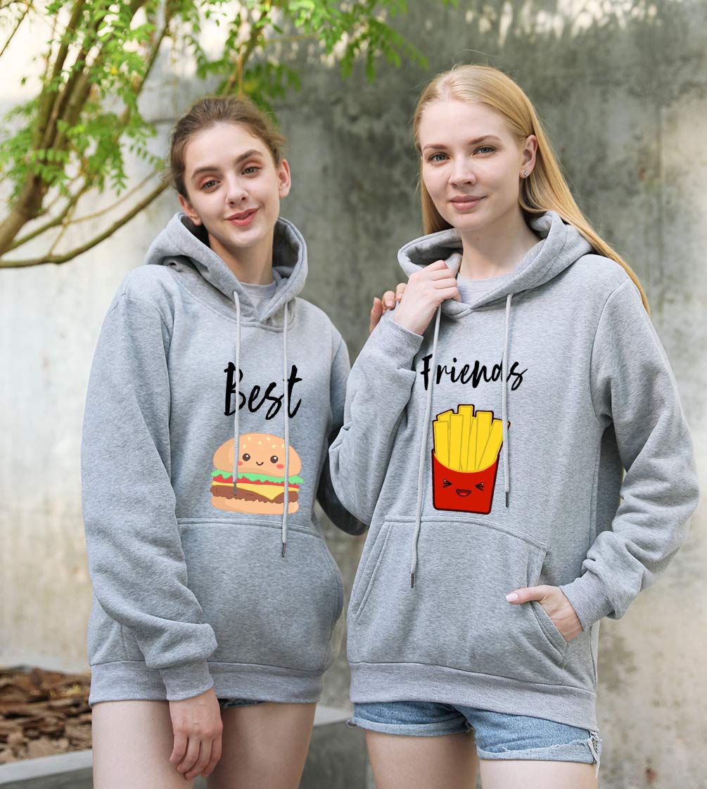 Best Friend Matching Hoodies for 2 - Cute BFF Pullover Sweatshirts for Teen Girls & Sisters, Perfect for Sleepovers, School, and Weekend Hangouts