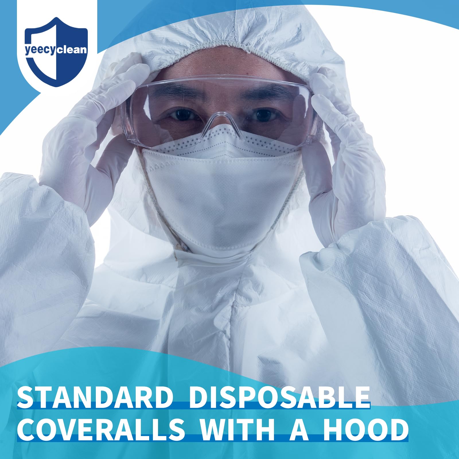 1-5PCS L-XXXL Disposable Hazmat Suits - Full Body Protective Coveralls for Chemical, Medical & Industrial Use - Keep Clean & Safe at Work, Hospitals & Emergency Scenes