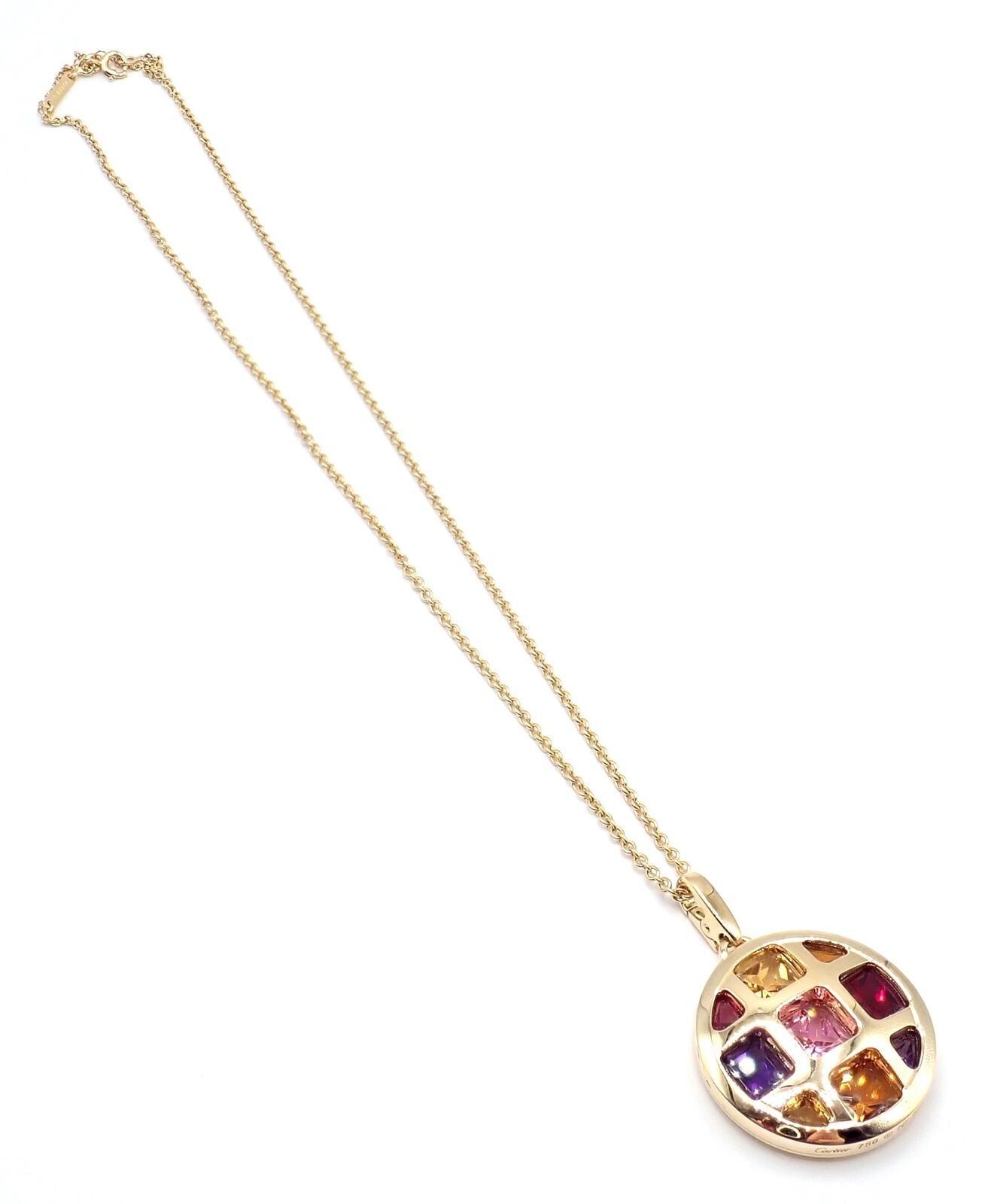 Authentic Cartier Pasha 18k Yellow Gold Necklace with Amethyst, Citrine, Garnet & Tourmaline - Certified Luxury Jewelry for Women, Perfect for Gifts, Anniversaries & Special Occasions