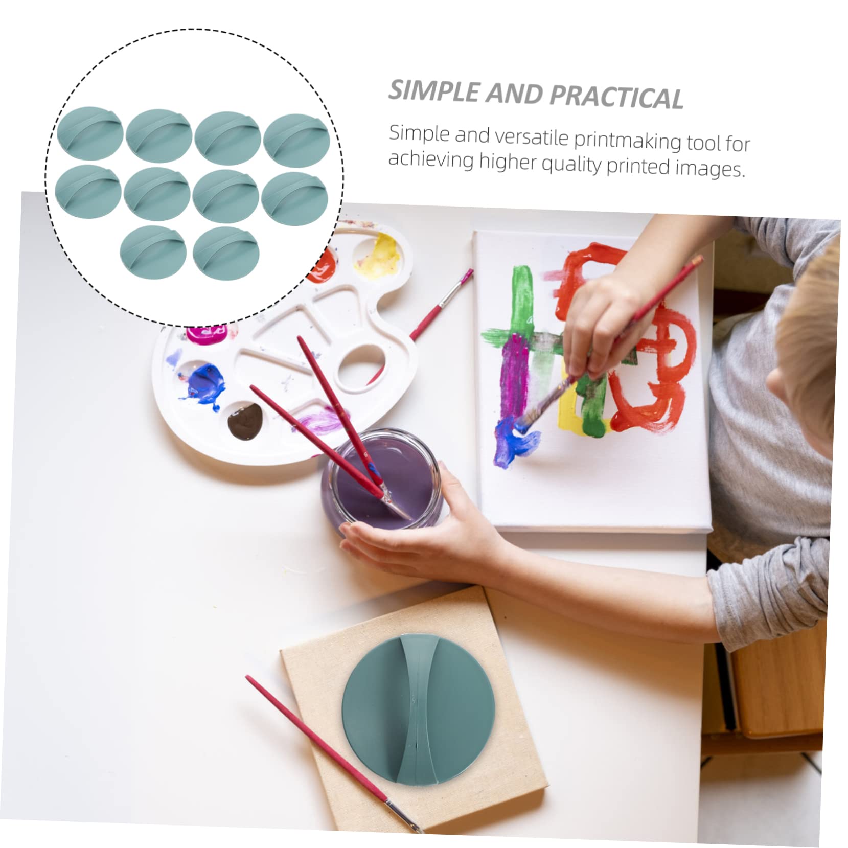 EXCEART 10-Piece Letterpress Plastic Printmaking Kit - Malian Printing Plates, Baren & Craft Tools for Linoleum Block Printing, Handwriting & Art Projects - Perfect for DIY Artists, Classroom & Home Crafting