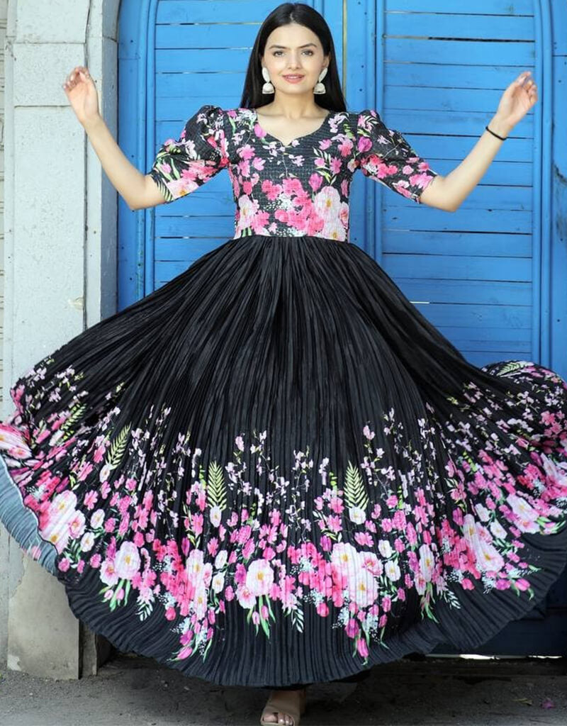 Black Designer Functional Wear Heavy Ready-Made Gown for Evening Parties, Weddings & Special Occasions