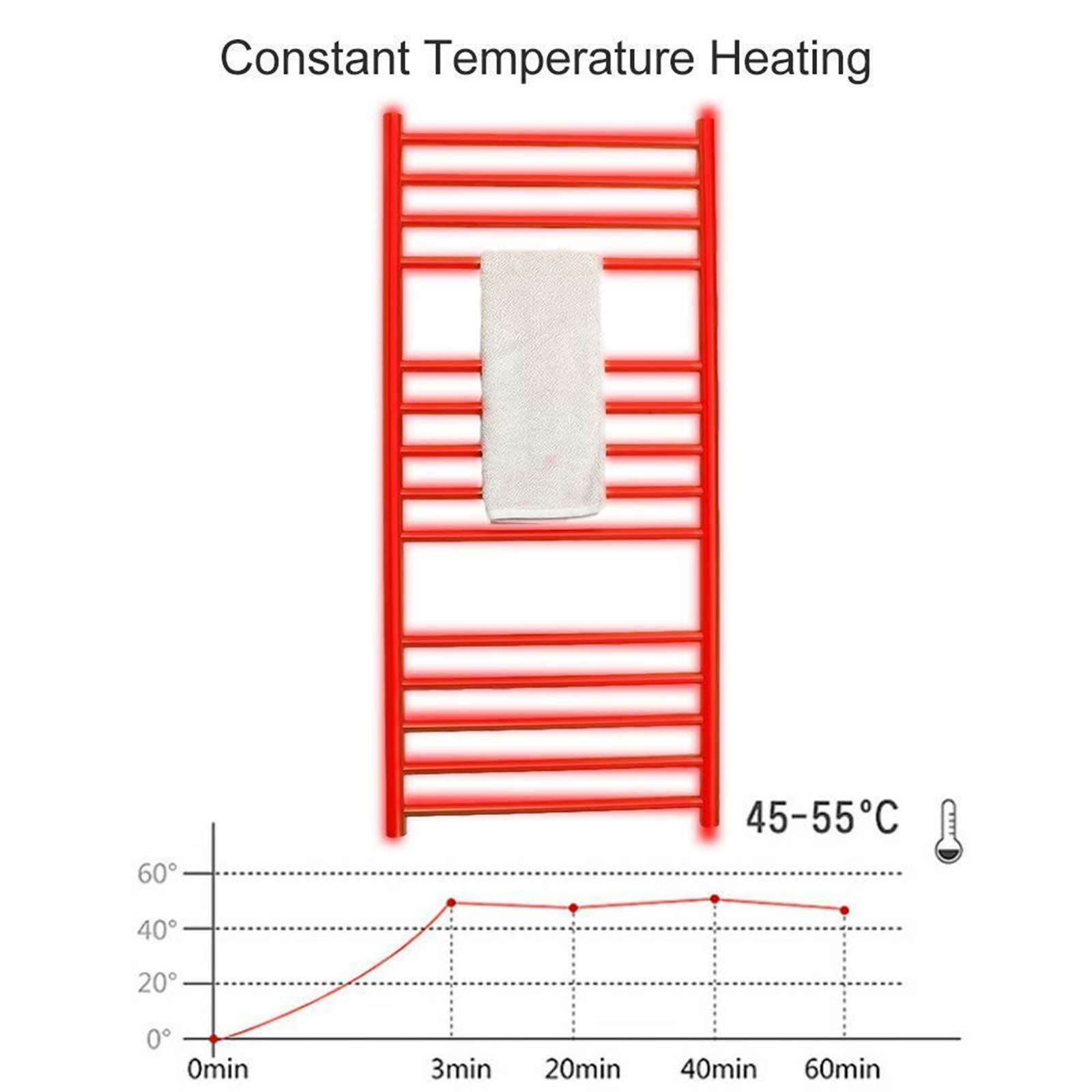162W Electric Heated Towel Rack - 304 Stainless Steel Luxury Gold Towel Warmer for Bathroom - 14-Bar Wall Mounted Heated Towel Rail with Polished Finish - Perfect for Spa, Hotel & Home Use - Fast Drying & Warm Towels After Shower