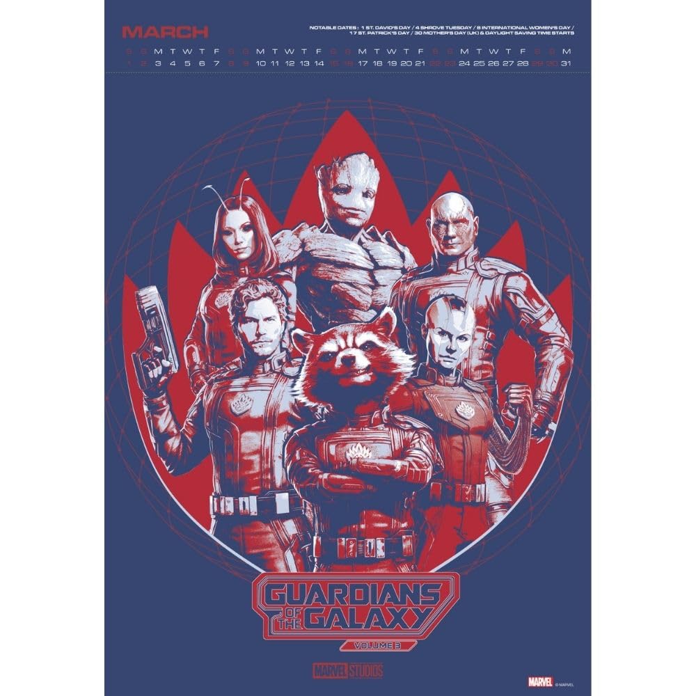 2025 Marvel Superheroes Official Deluxe A3 Wall Calendar - Monthly View - Perfect for Home, Office & Gifts for Marvel Fans