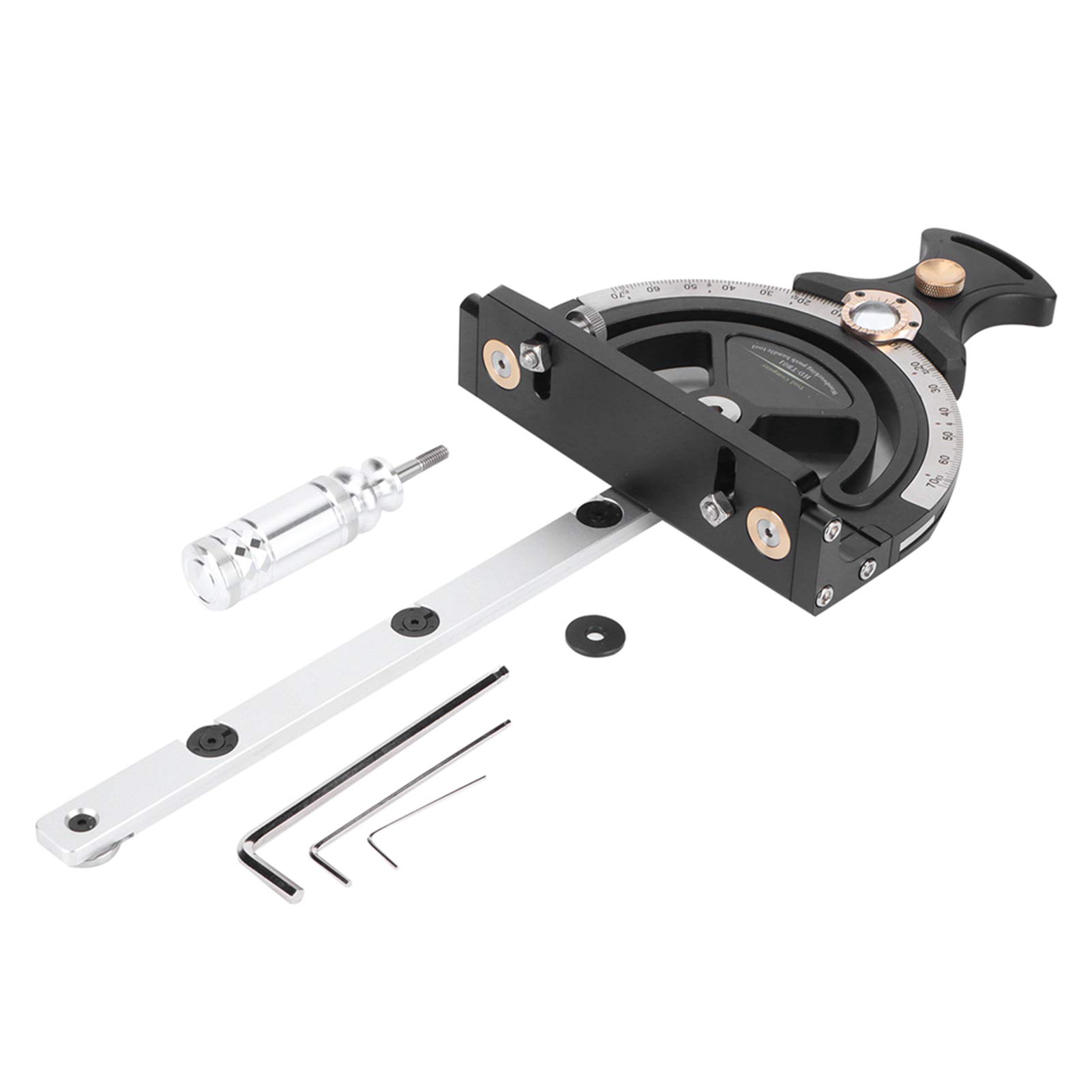 70° Miter Gauge with Track Angle Ruler - Aluminum Alloy Woodworking Table Saw Push Handle - Precision Woodworking Tool for DIY Projects & Carpentry Work