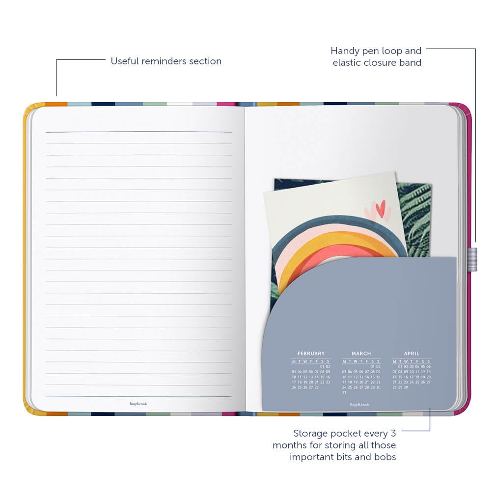 Busy B 2024-2025 Academic Planner - August 2024 to August 2025 Weekly Diary with Pen Holder, Elastic Closure & Storage Pockets | Perfect for Students, Teachers & Professionals | Stay Organized for School, Work & Daily Life