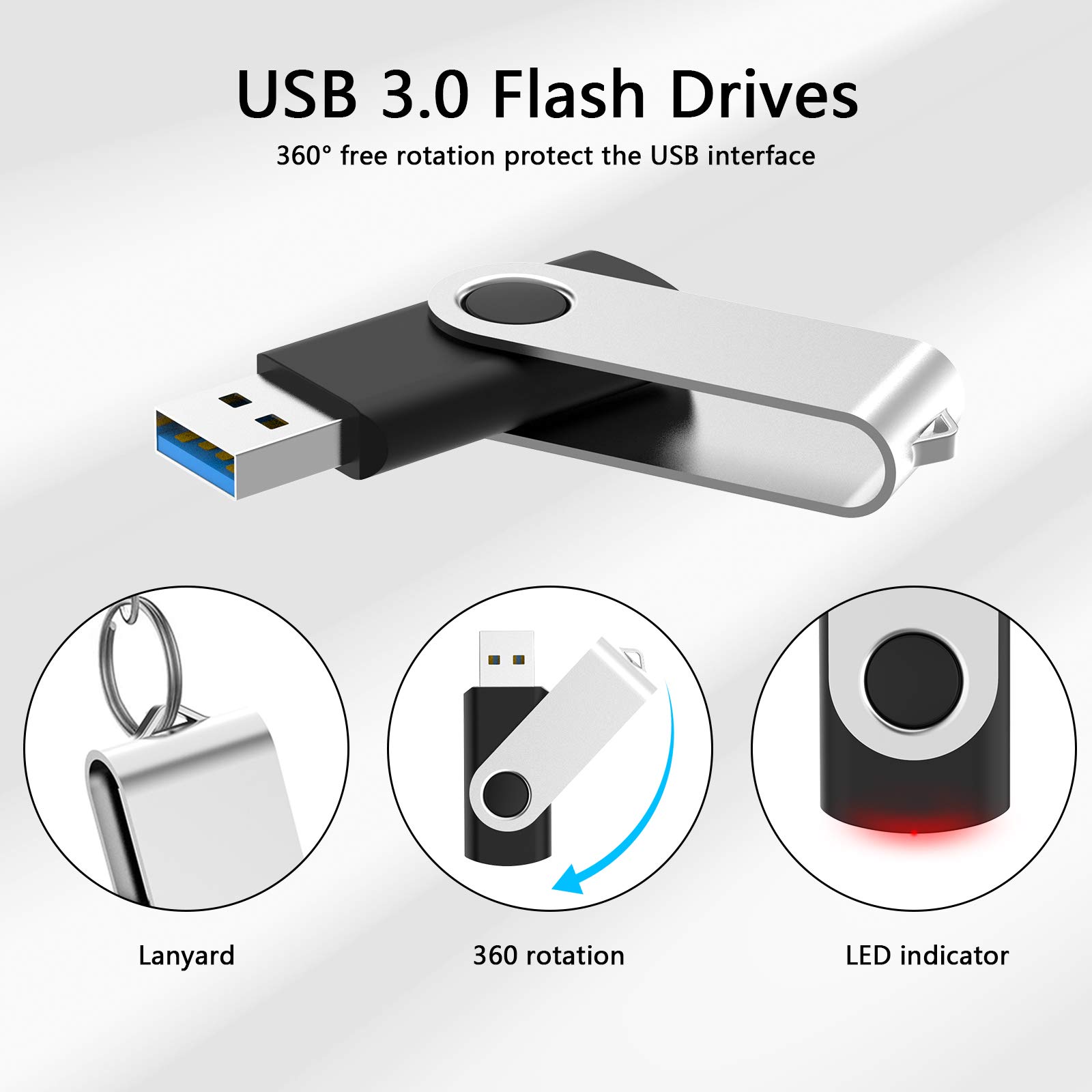 Custom Logo 2GB USB Flash Drives 50 Pack - Bulk Personalized Thumb Drives with Your Branding, USB 2.0 Memory Sticks for Promotional Gifts, Corporate Events & Business Giveaways (Black)