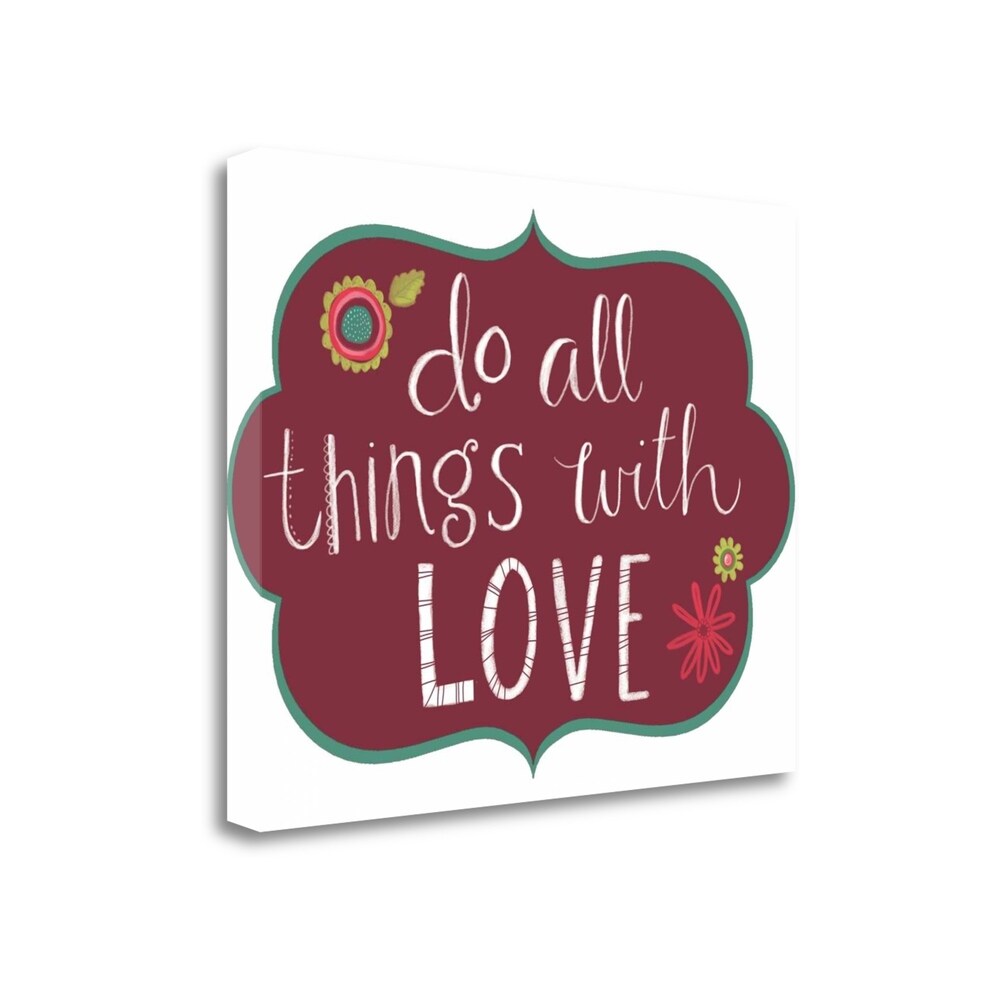 All Things With Love By Katie Doucette - Premium Giclee Print on Gallery Wrap Canvas Wall Art - Perfect for Living Room, Bedroom & Office Decor