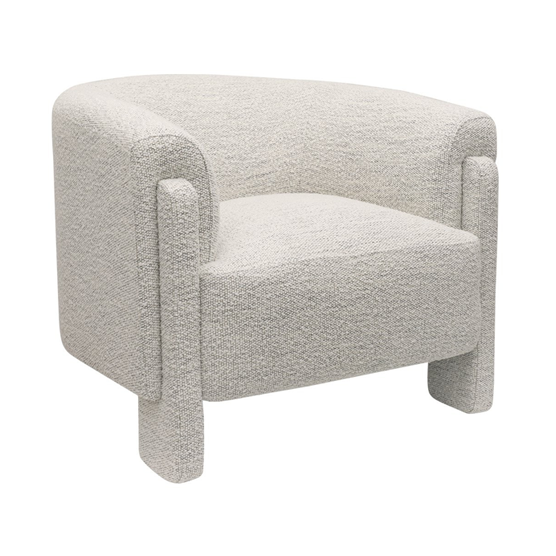 Premium Carson Armchair in Soft Cream Fabric - Modern Living Room Accent Chair for Home, Office & Lounge Comfort