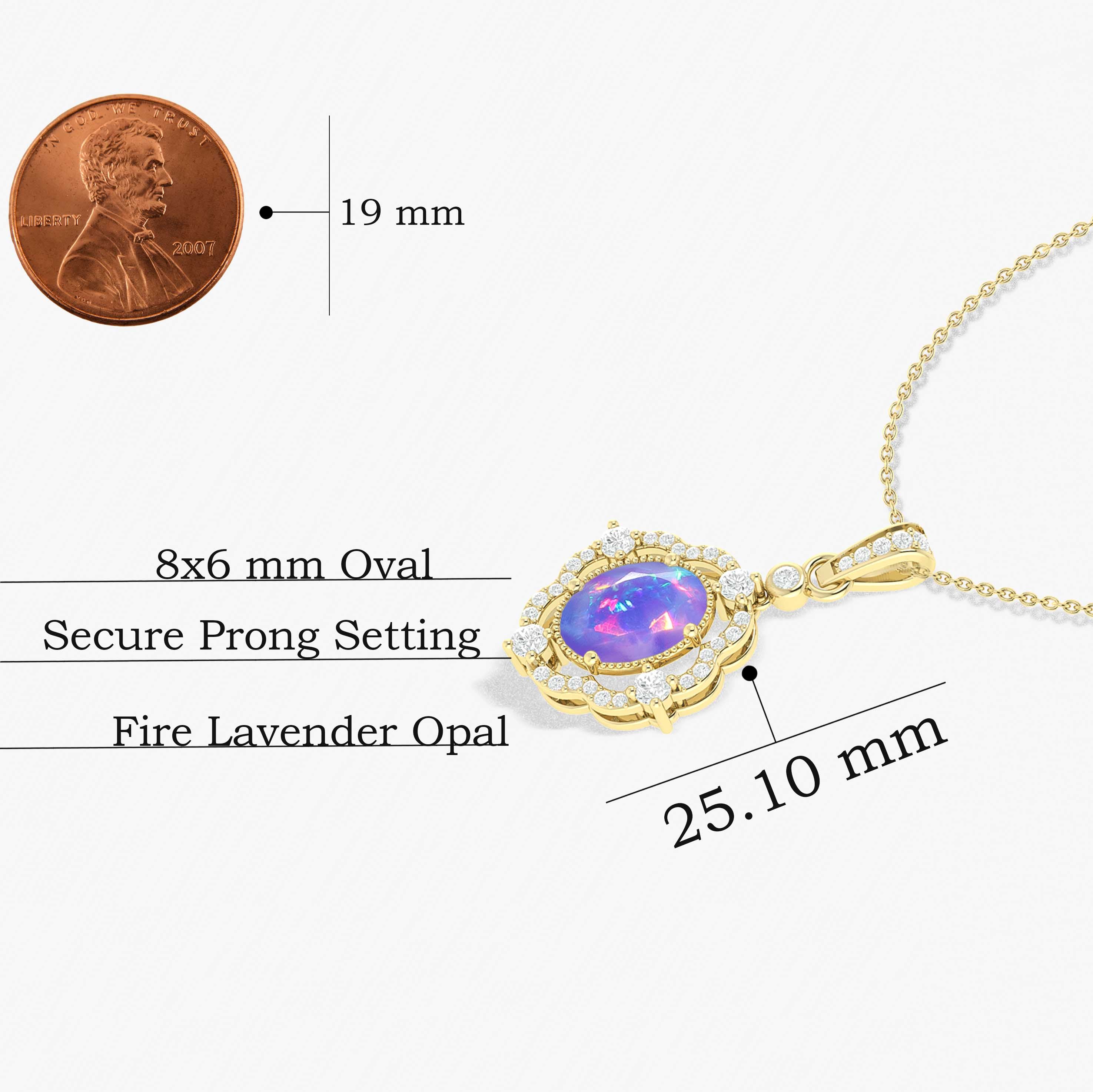 Lavender Opal Gemstone Charm Pendant Necklace - Elegant Bohemian Jewelry for Women, Gift for Her, Perfect for Weddings & Special Occasions